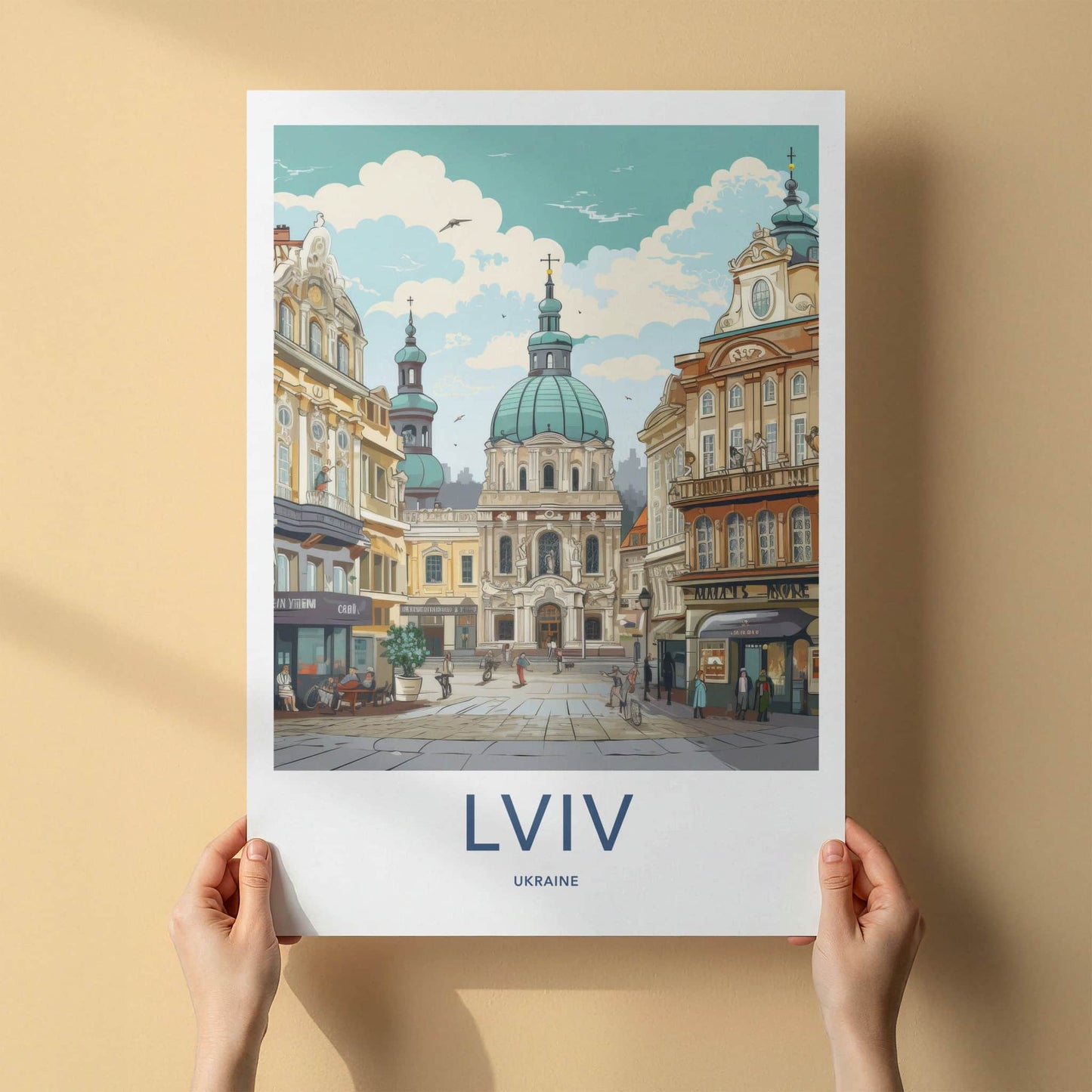 Lviv Poster - Ukraine Travel Art - Grand Baroque Dome Home Decor