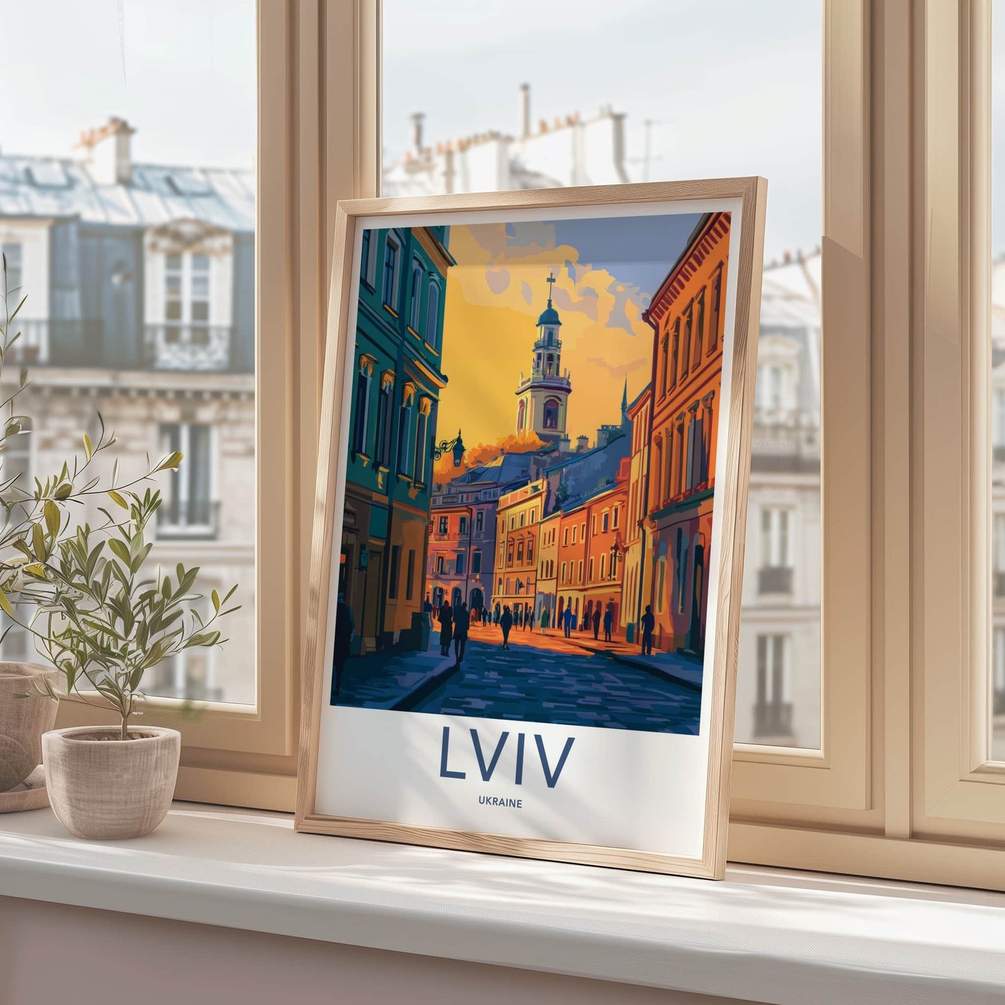 Lviv Poster - Ukraine Travel Art - Historic City Sunset Home Decor