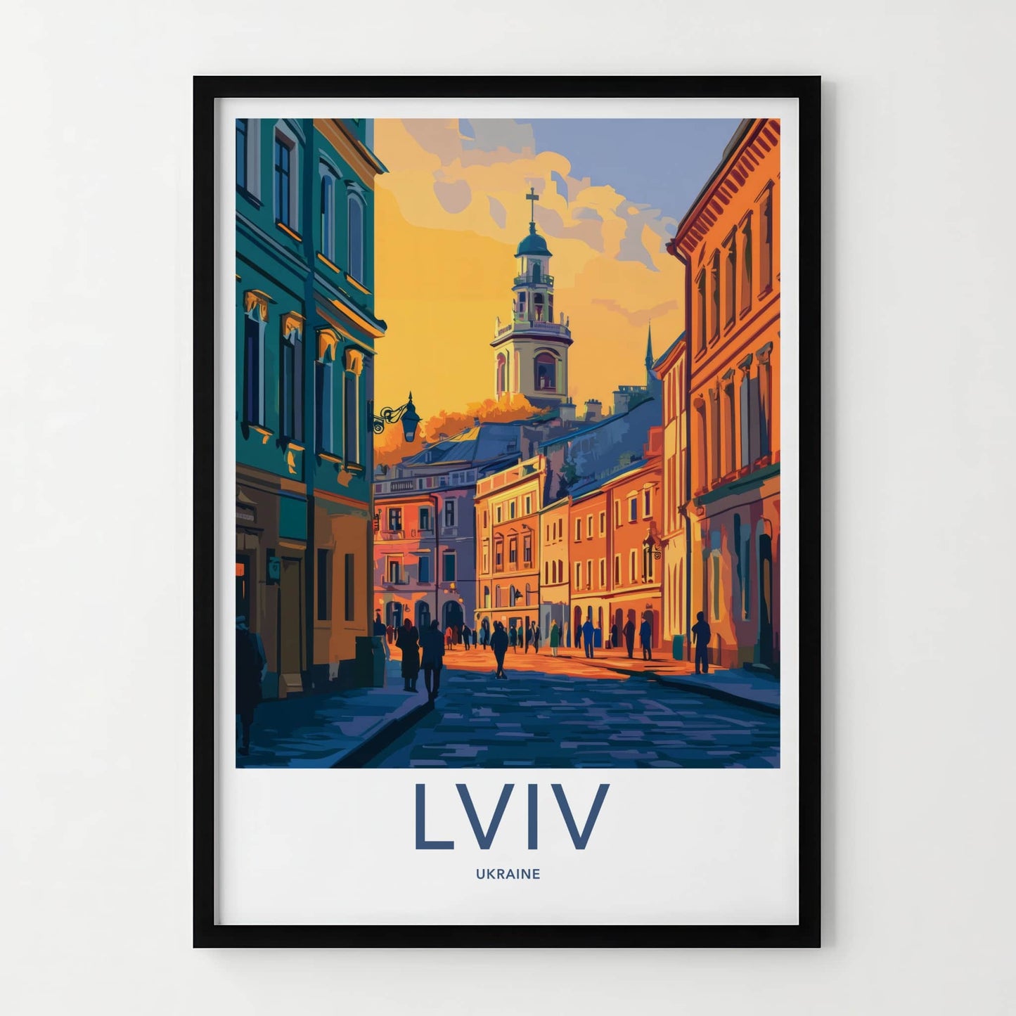 Lviv Poster - Ukraine Travel Art - Historic City Sunset Home Decor