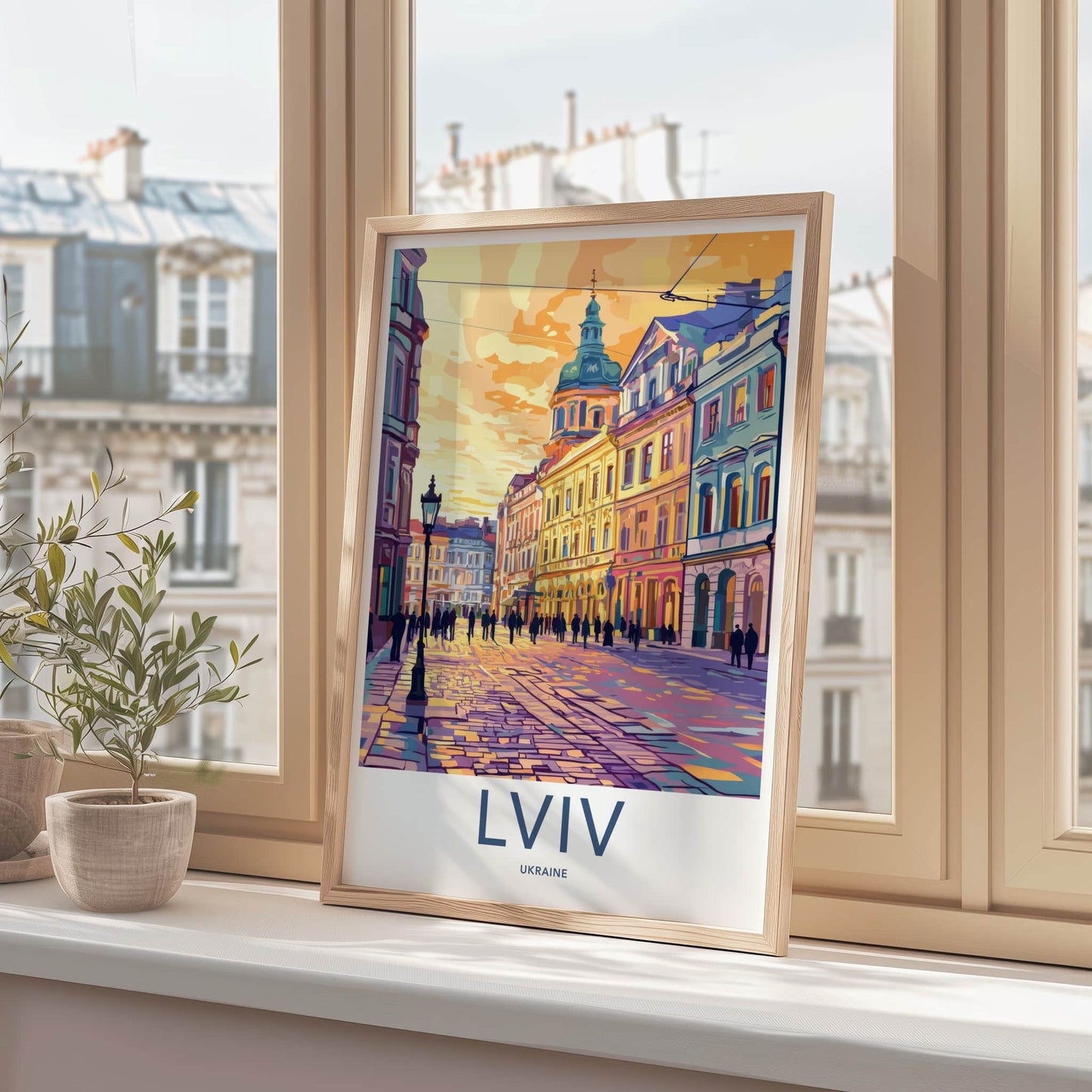 Lviv Poster - Ukraine Travel Art - Vibrant City Street Home Decor