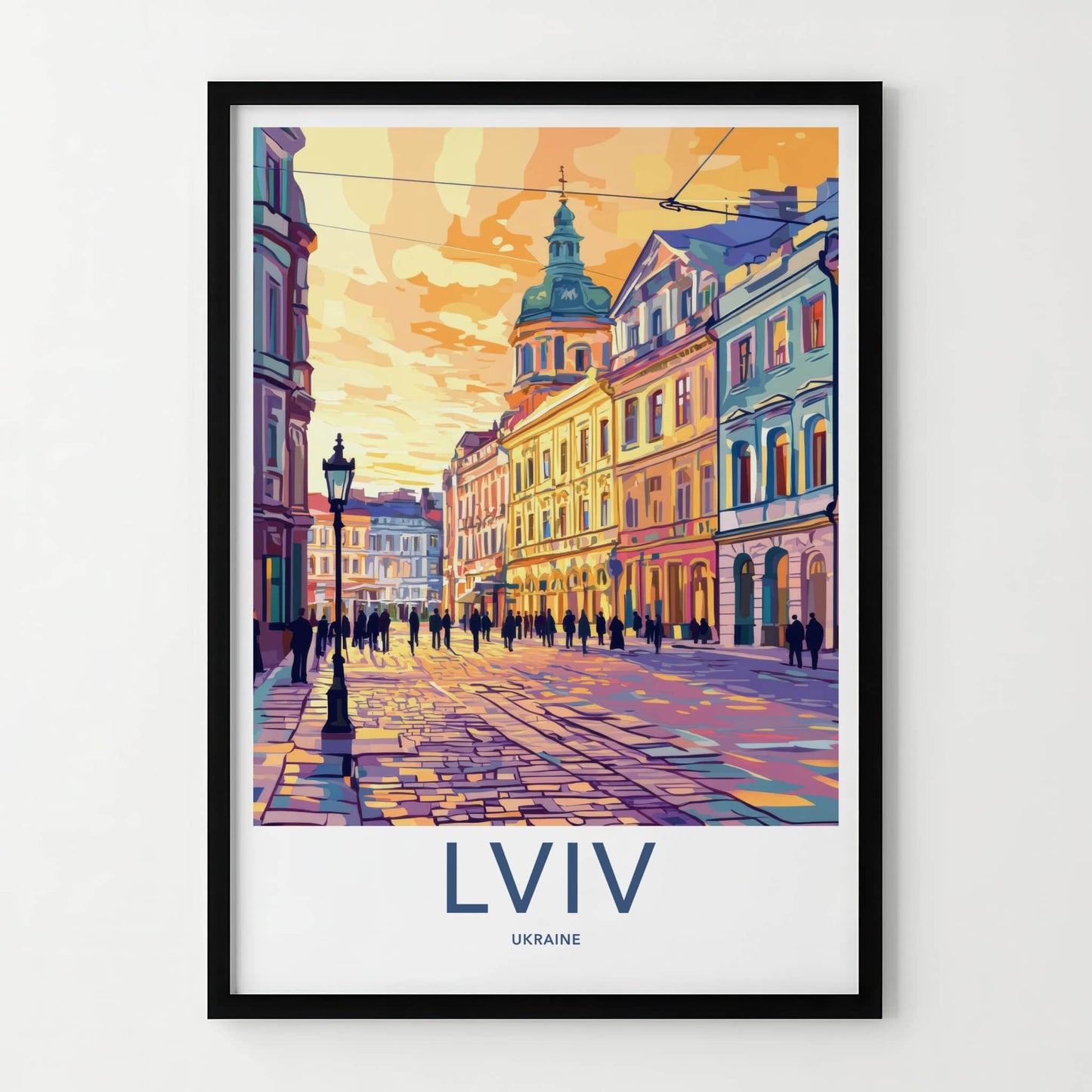 Lviv Poster - Ukraine Travel Art - Vibrant City Street Home Decor