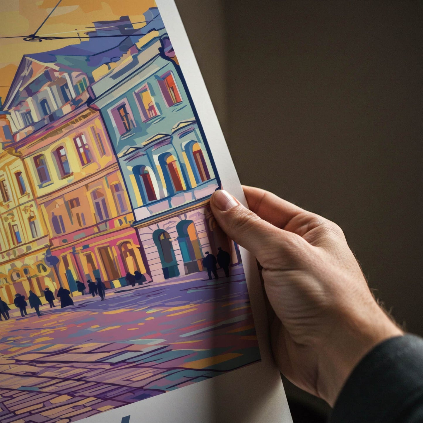 Lviv Poster - Ukraine Travel Art - Vibrant City Street Home Decor