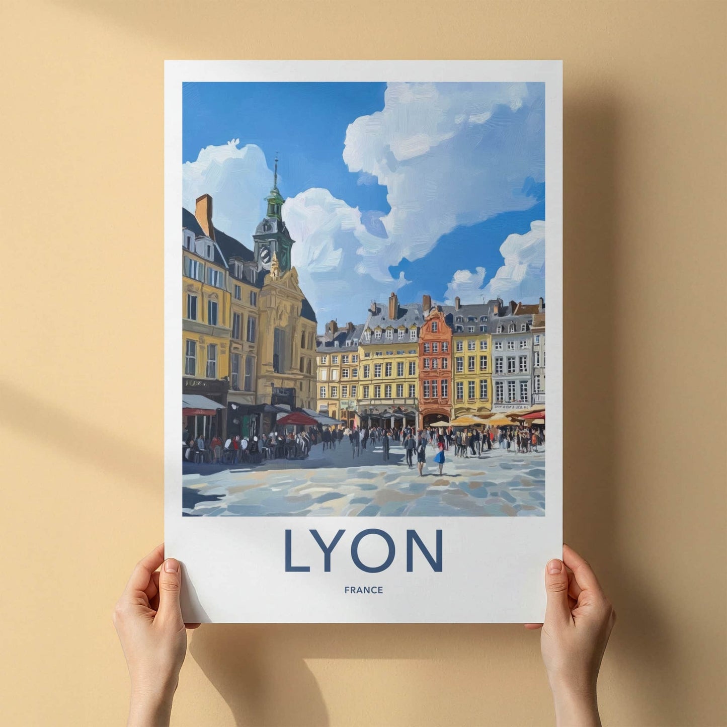 Lyon Poster - France Travel Print - Historic European Square Home Decor