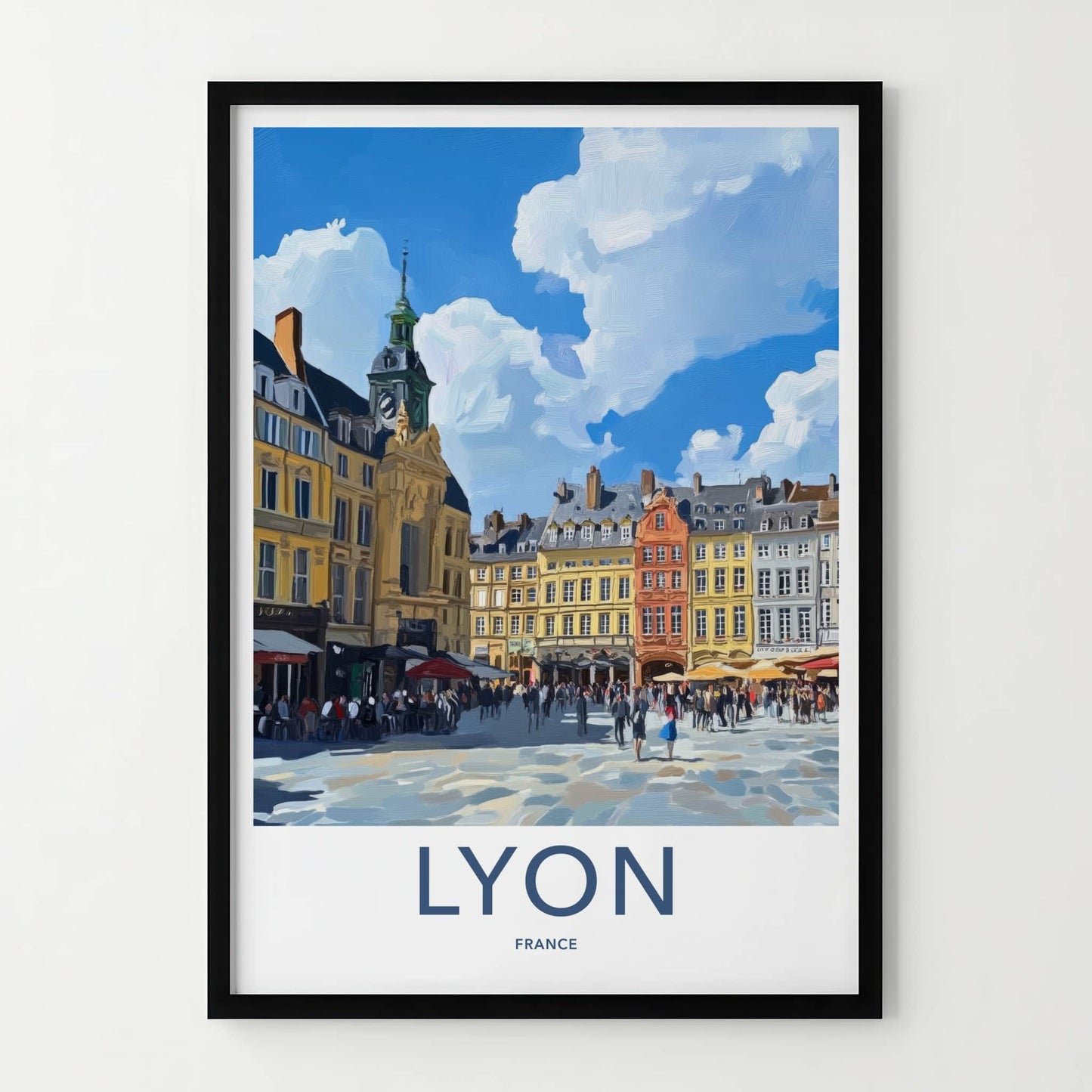 Lyon Poster - France Travel Print - Historic European Square Home Decor