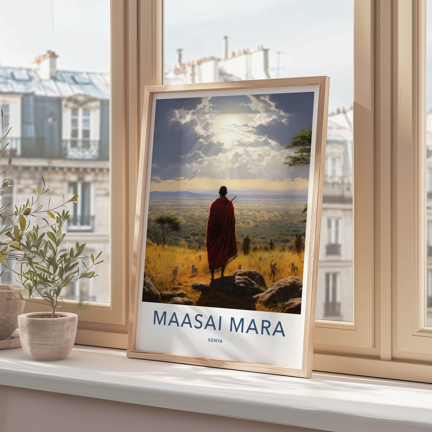 Maasai Mara Poster - Kenya Travel Art - Sunlit African Plains Home Decor