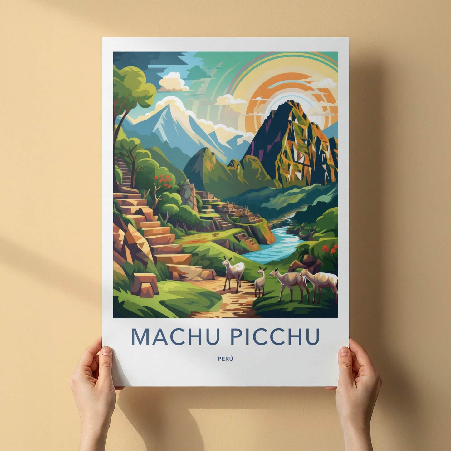 Machu Picchu Poster - Peru Travel Art - Ancient City Mountains Home Decor
