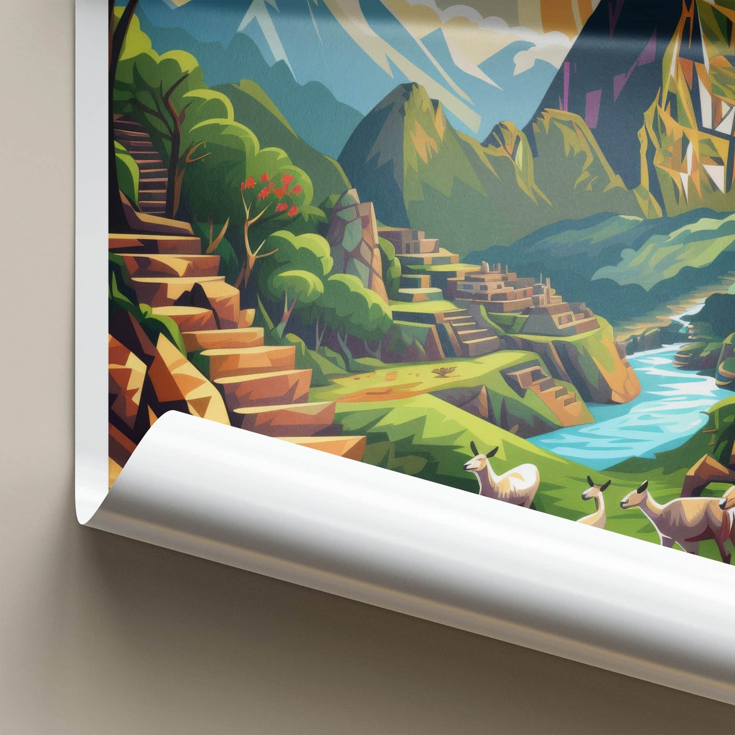 Machu Picchu Poster - Peru Travel Art - Ancient City Mountains Home Decor