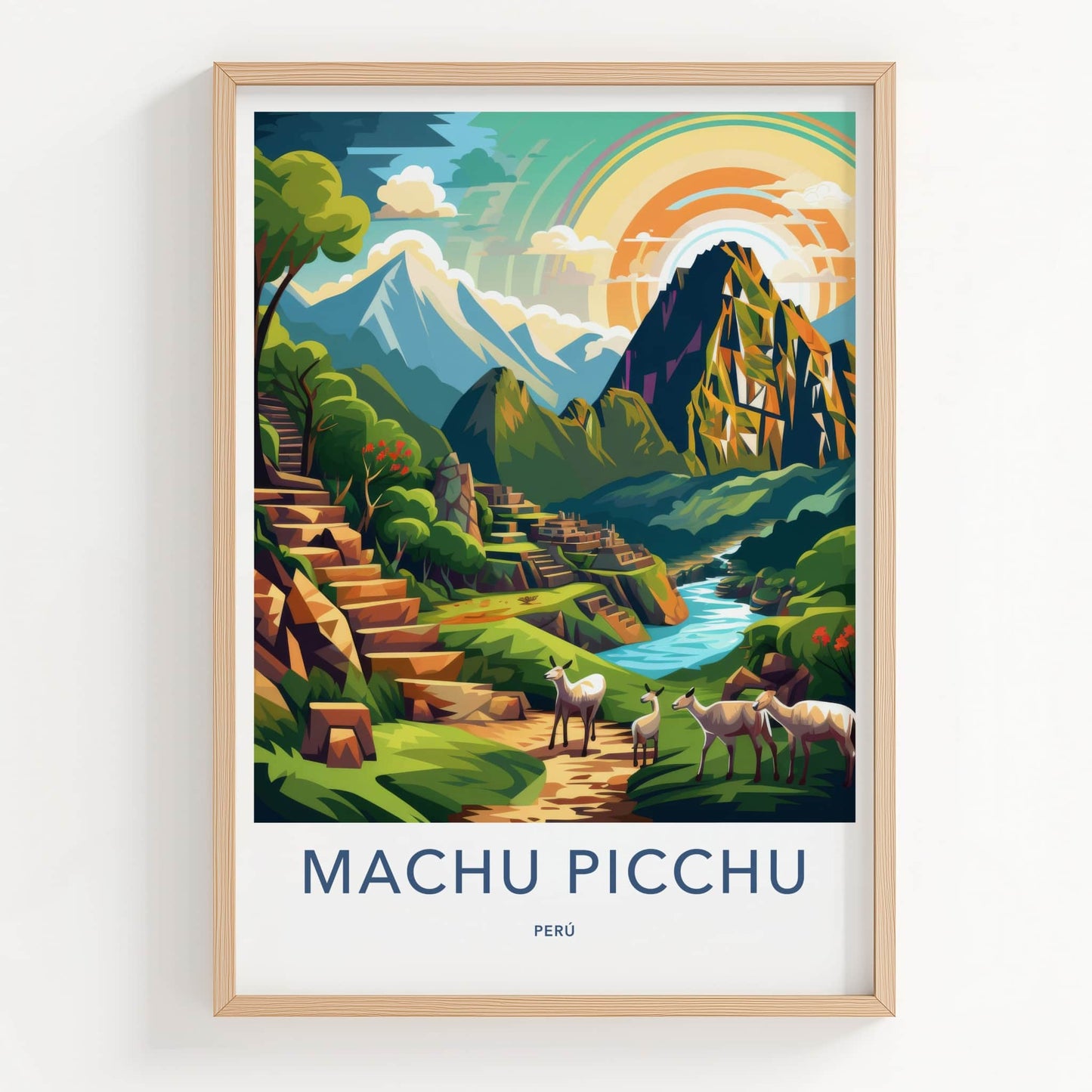 Machu Picchu Poster - Peru Travel Art - Ancient City Mountains Home Decor