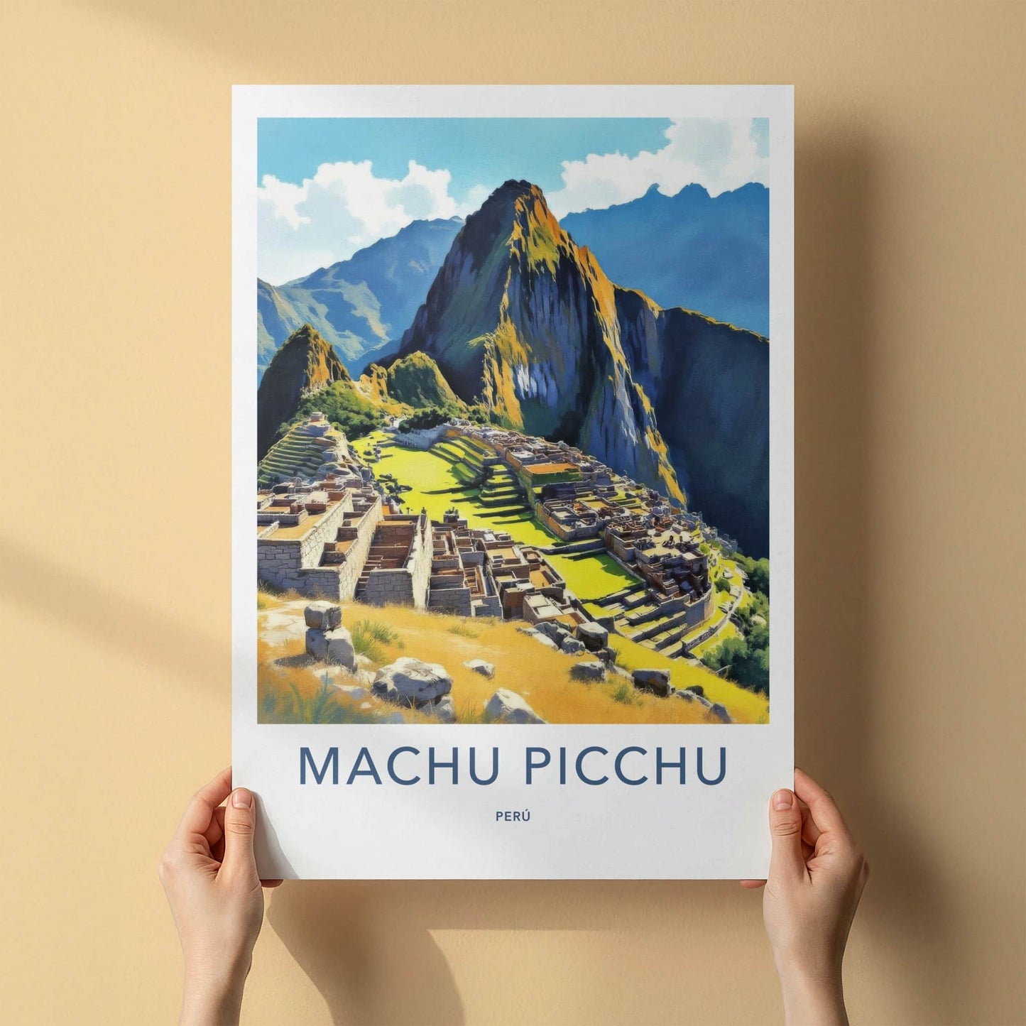 Machu Picchu Poster - Peru Travel Art - Ancient Terraced City Home Decor