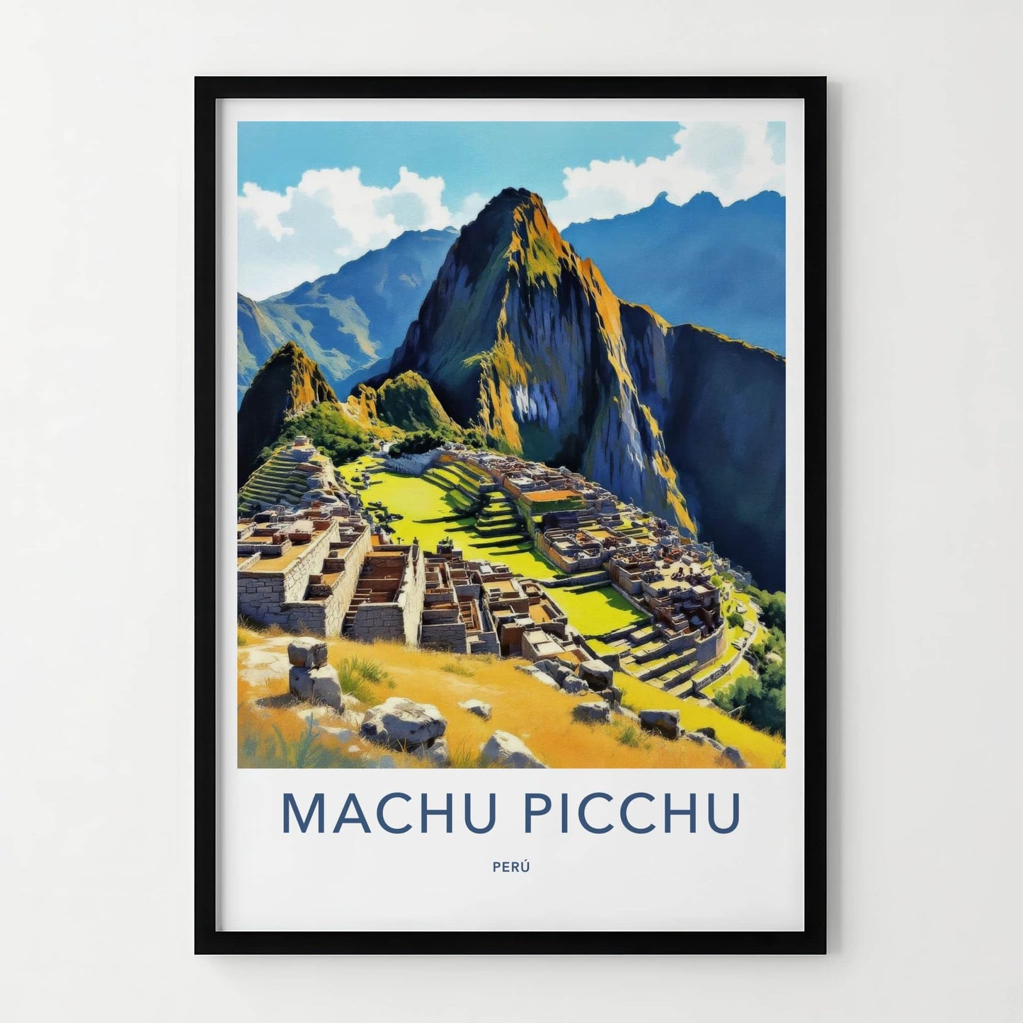 Machu Picchu Poster - Peru Travel Art - Ancient Terraced City Home Decor