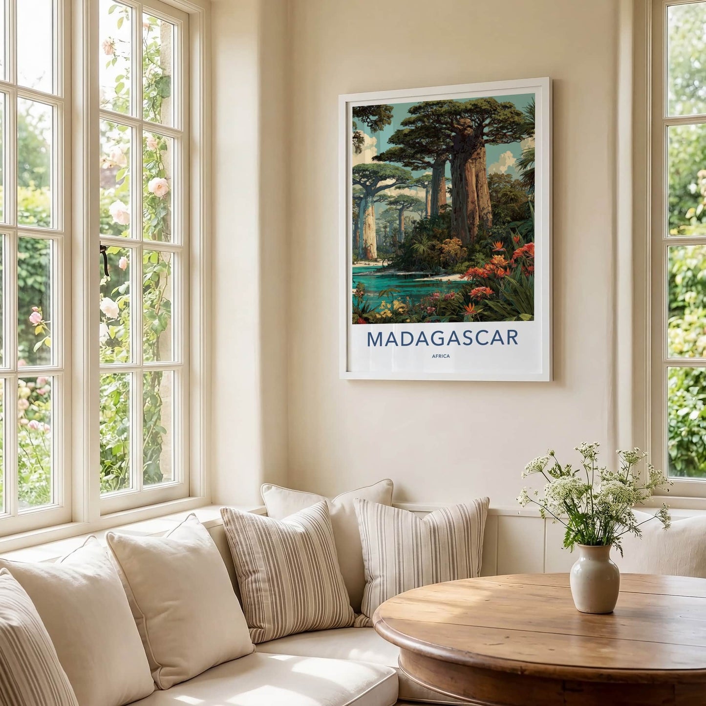 Madagascar Poster - Africa Framed Print - Towering Baobab Landscape Framed Decor