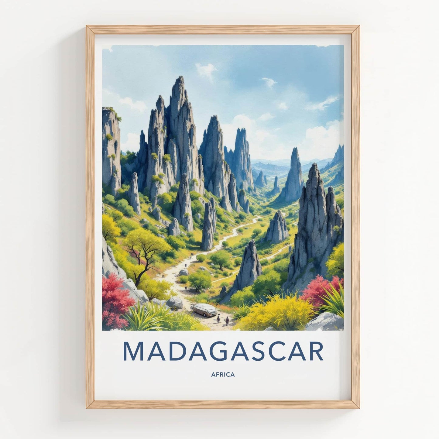 Madagascar Poster - Africa Travel Art - Towering Karst Formations Home Decor