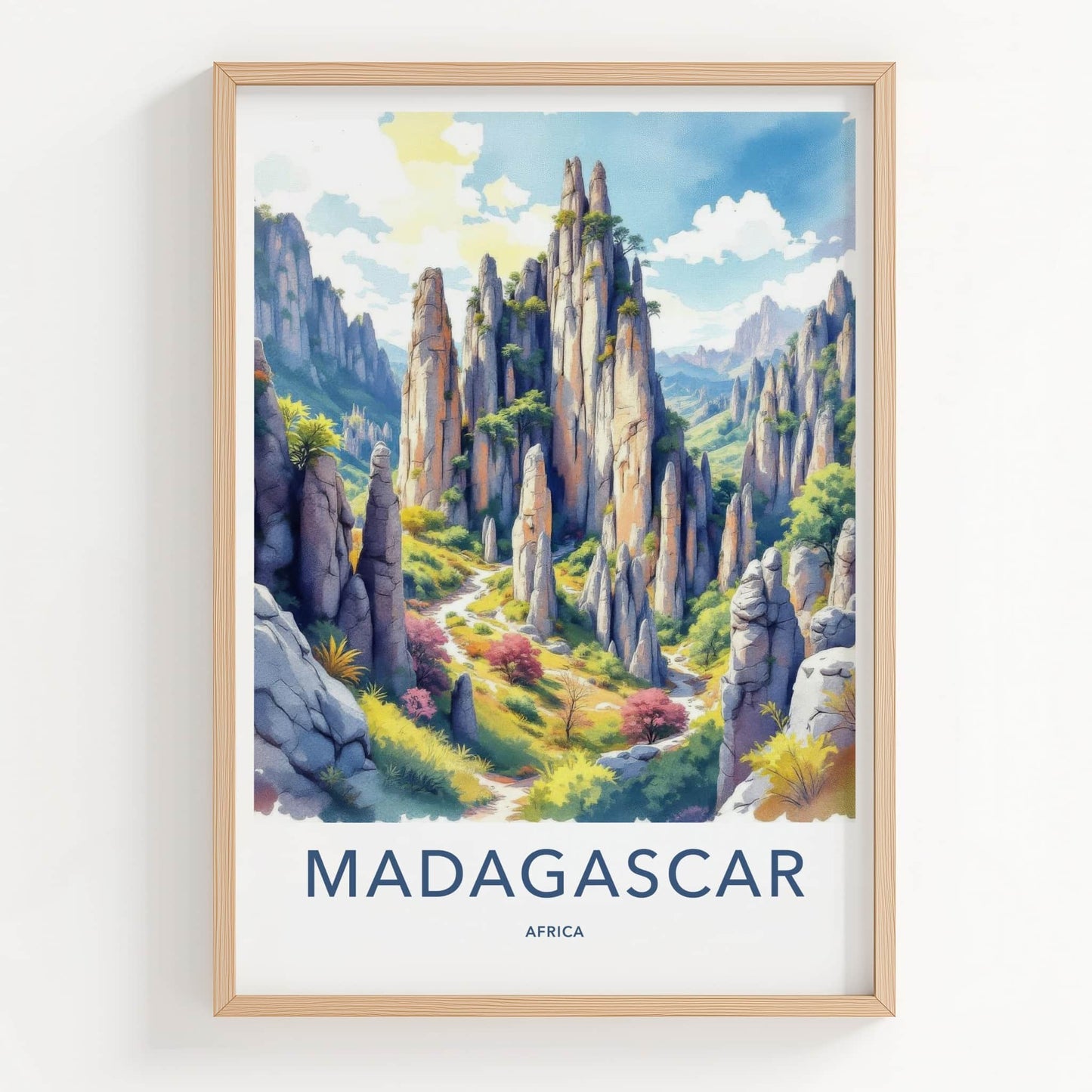 Madagascar Poster - Africa Wall Art - Jagged Karst Landscape Home Decor