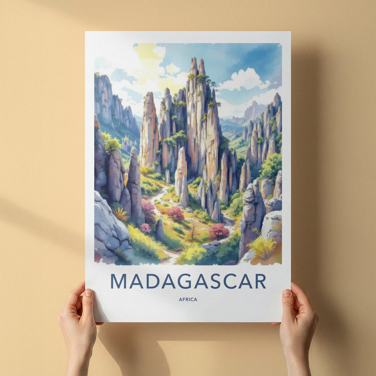 Madagascar Poster - Africa Wall Art - Jagged Karst Landscape Home Decor