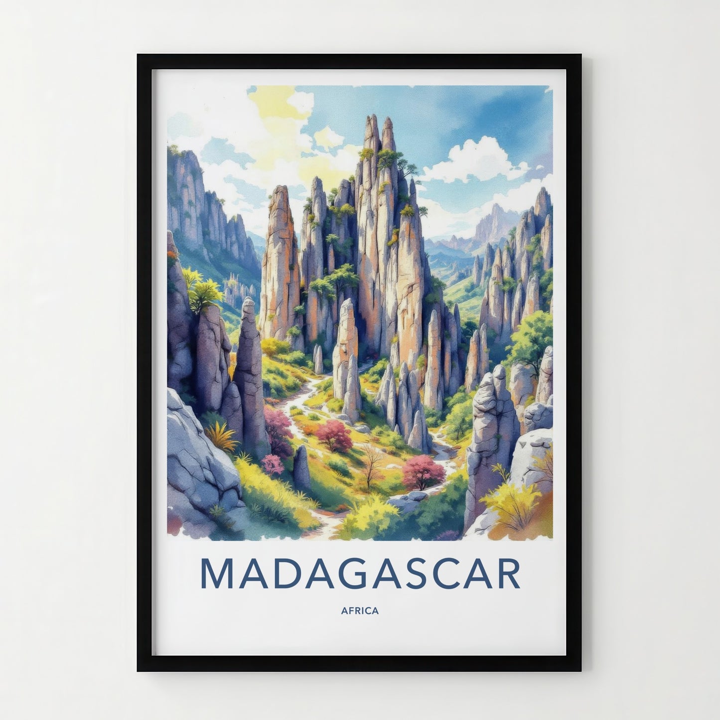 Madagascar Poster - Africa Wall Art - Jagged Karst Landscape Home Decor