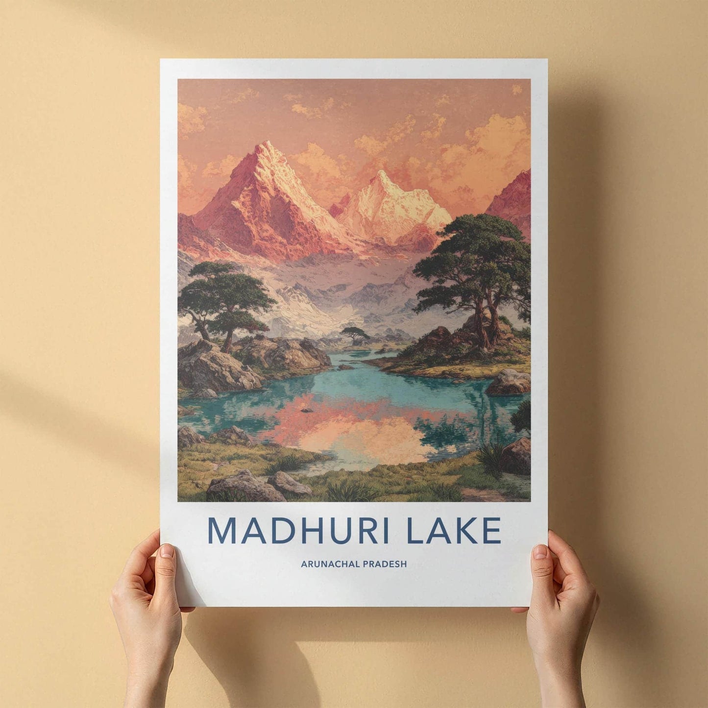 Madhuri Lake Poster - India Travel Print - Arunachal Pradesh Lake Lounge Decor
