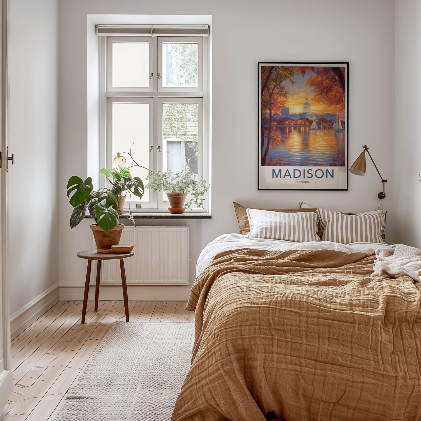 Madison Poster - Wisconsin Art Print - Capitol Lake Sunset Home Decor