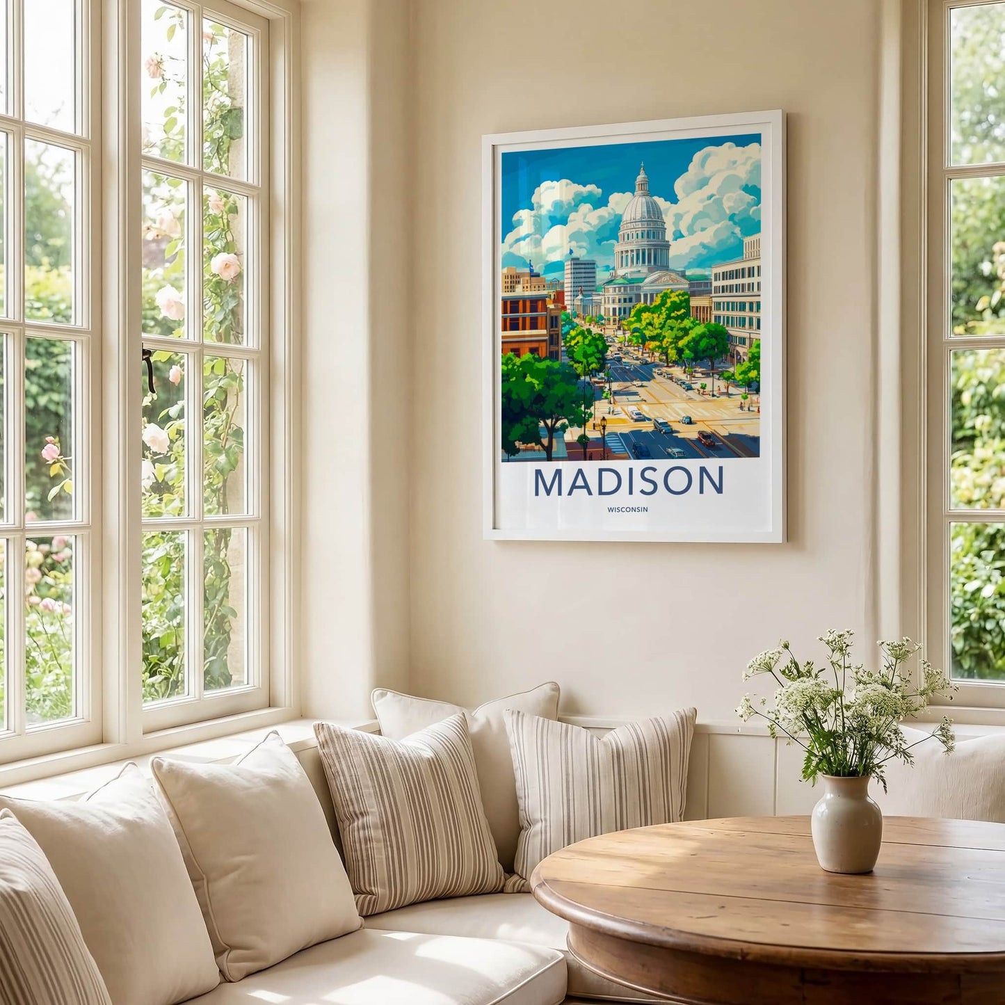 Madison Poster - Wisconsin Framed Print - Vibrant Capitol City Framed Decor