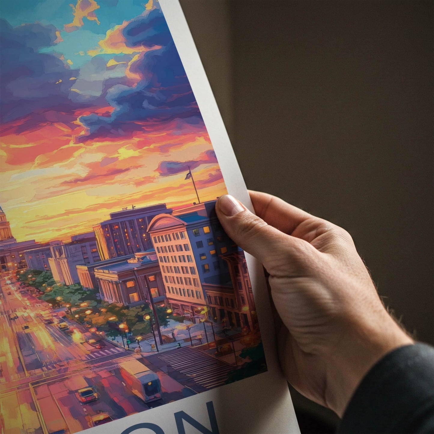 Madison Poster - Wisconsin Wall Art - Vibrant Sunset City Home Decor