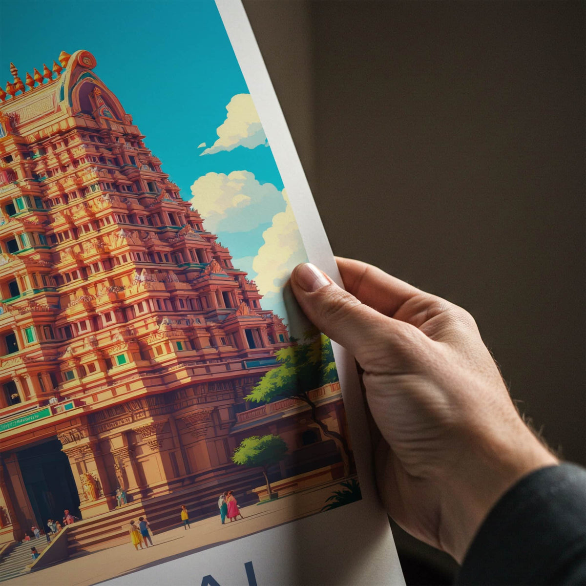 Madurai Poster - India Art Print - Tamil Nadu Ornate Temple Towers Wall Decor