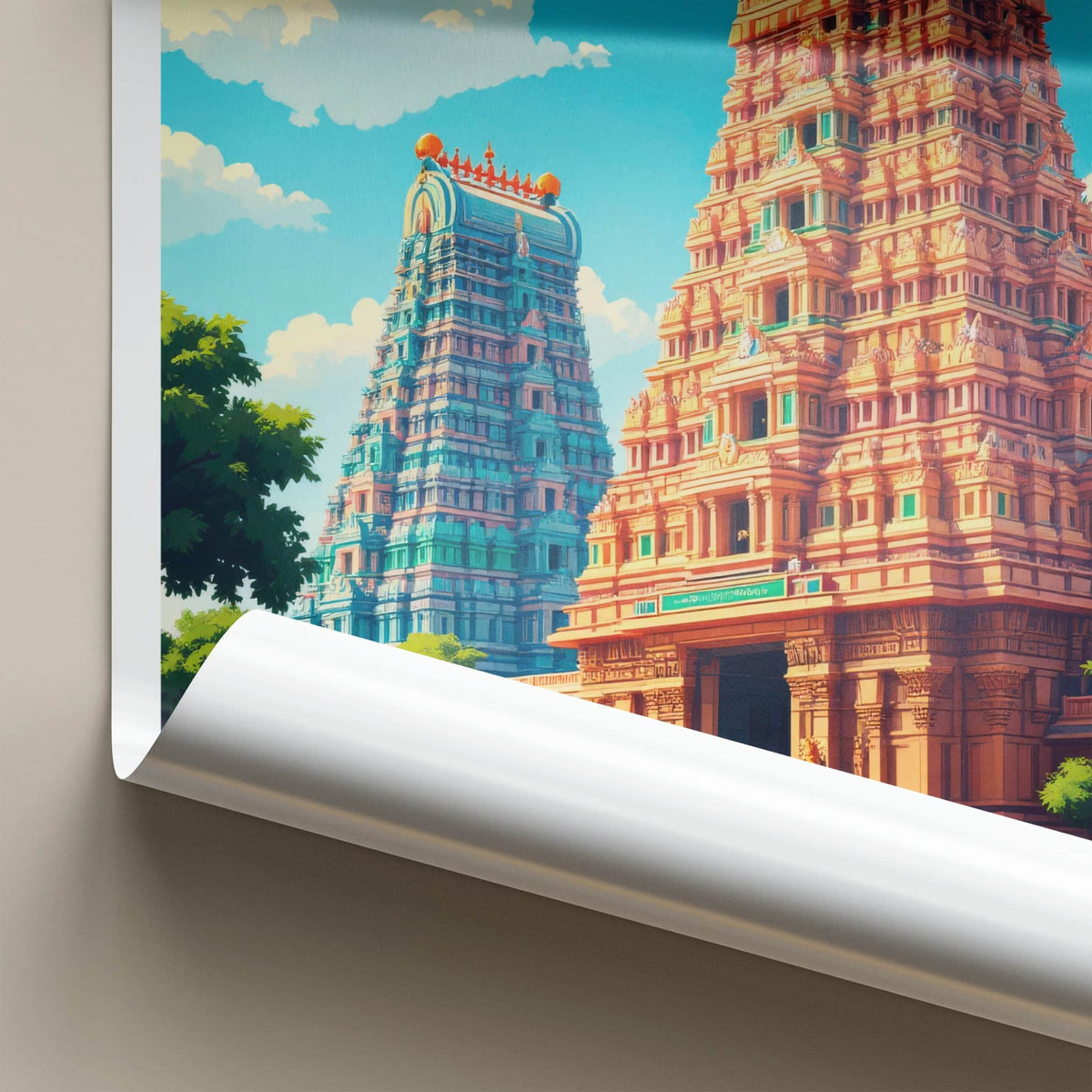 Madurai Poster - India Art Print - Tamil Nadu Ornate Temple Towers Wall Decor