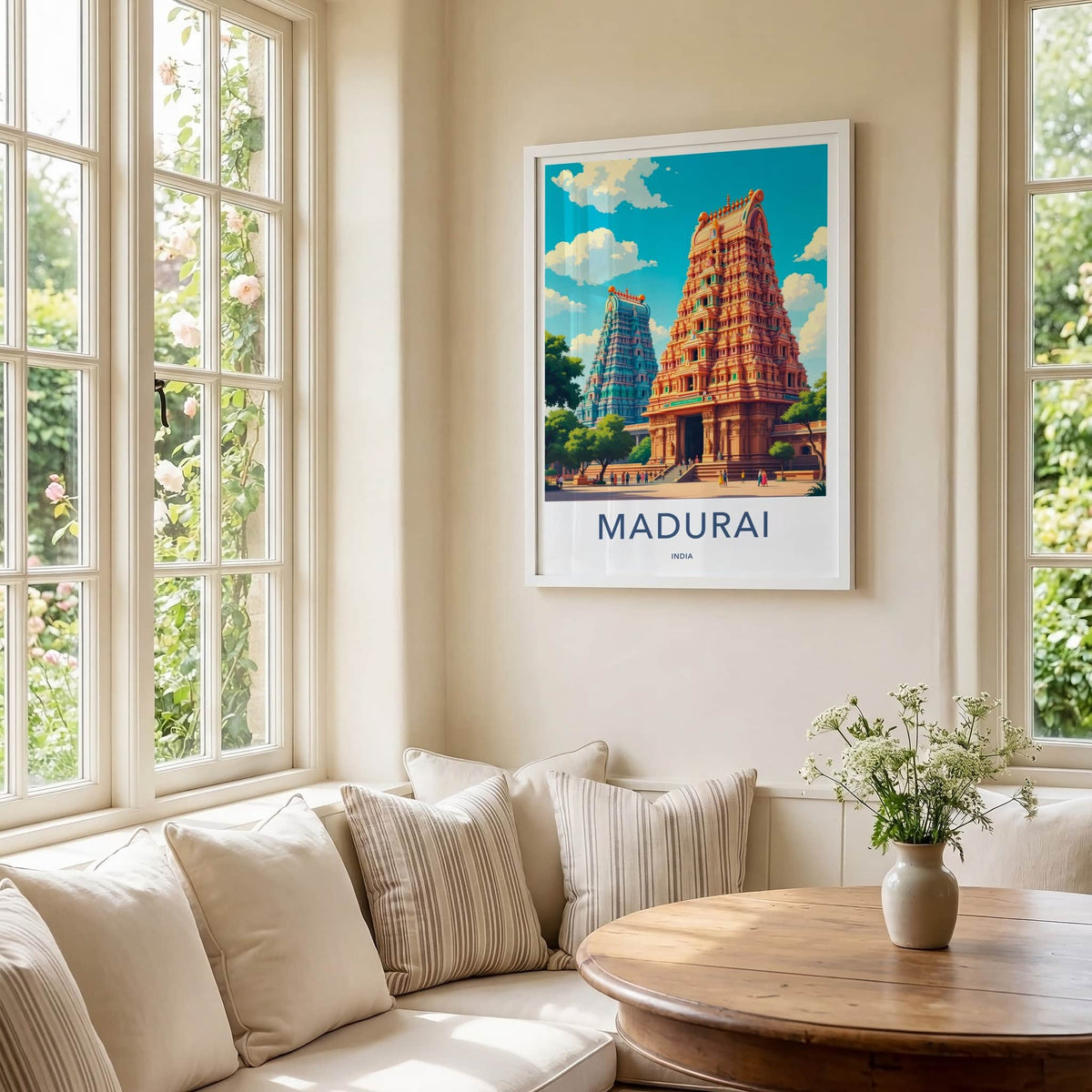 Madurai Poster - India Art Print - Tamil Nadu Ornate Temple Towers Wall Decor