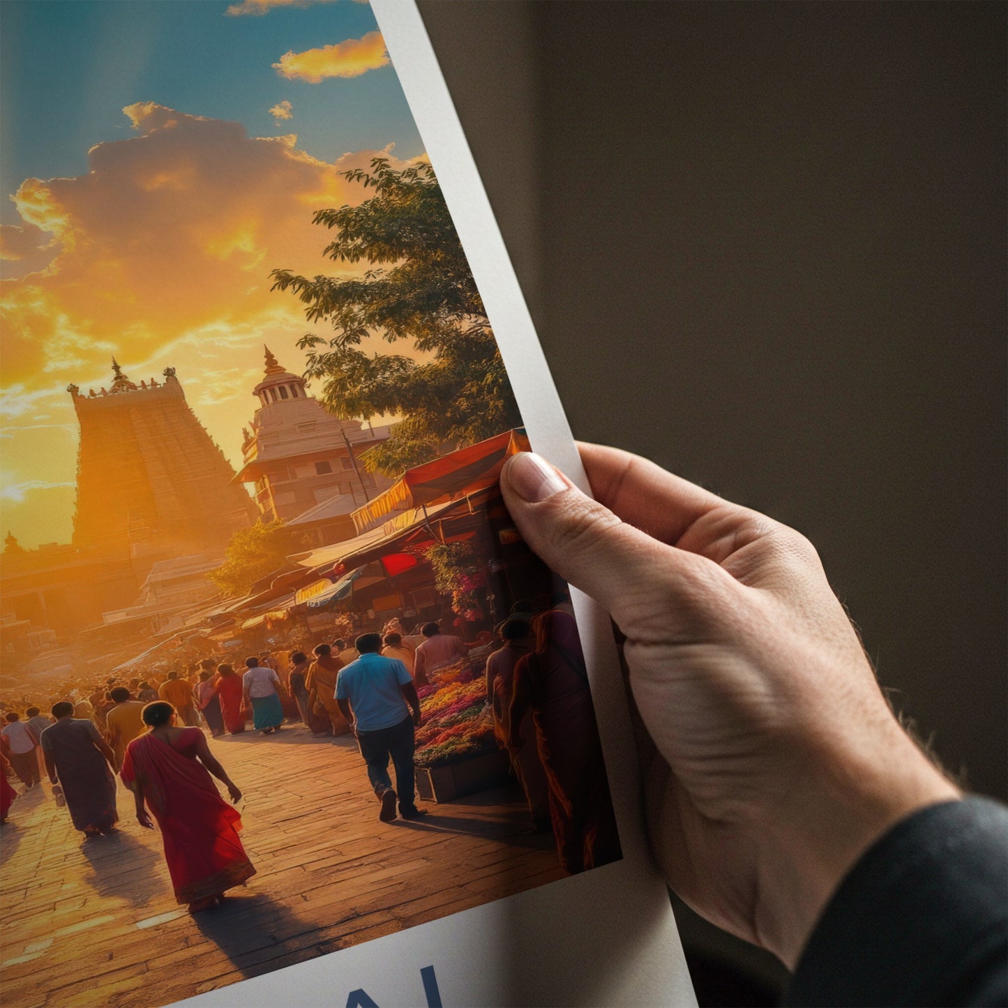 Madurai Poster - India Travel Art - Tamil Nadu Temple Sunset Wall Decor