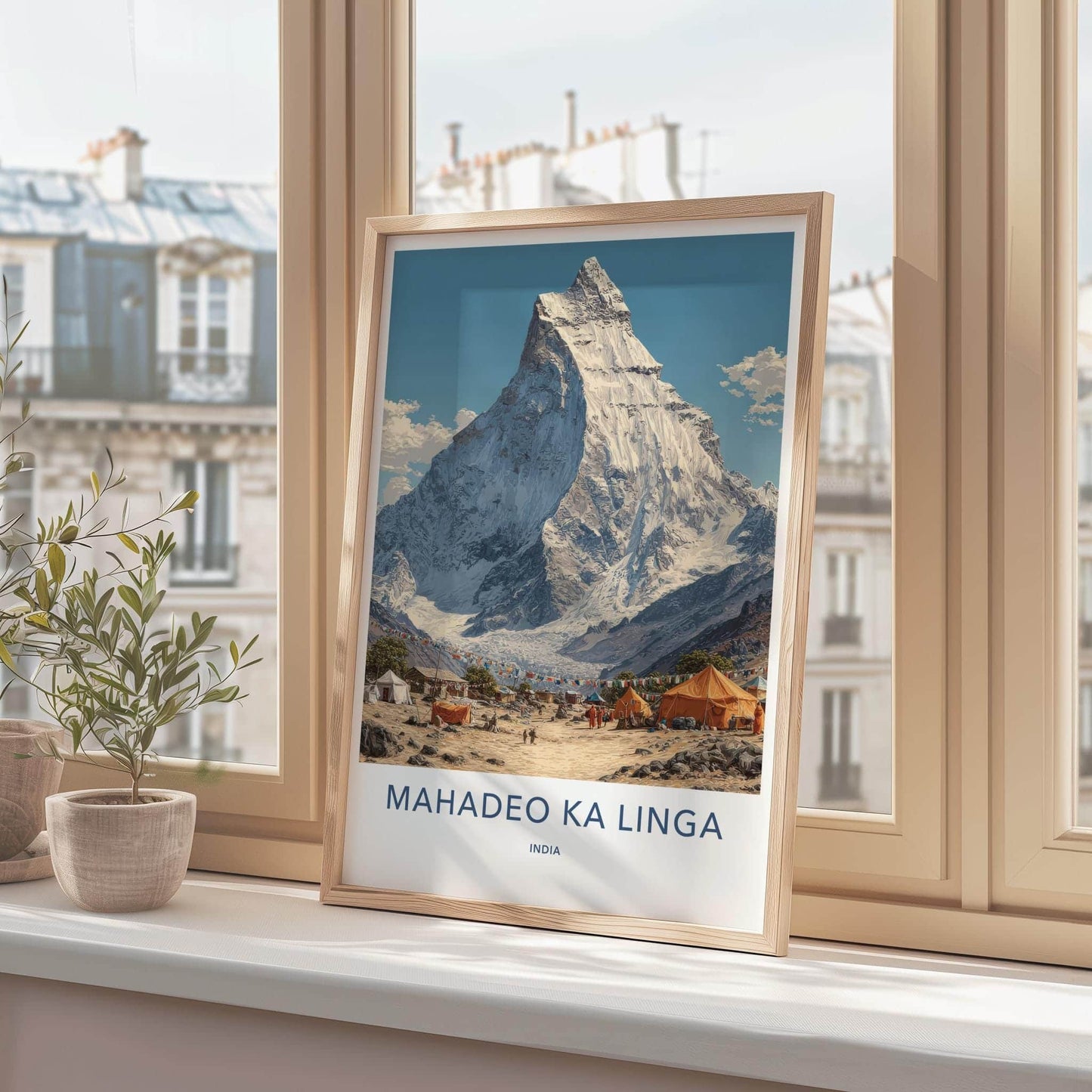 Mahadeo Ka Linga Poster - India Art Print - Uttarakhand Snow Capped Peak Home Art