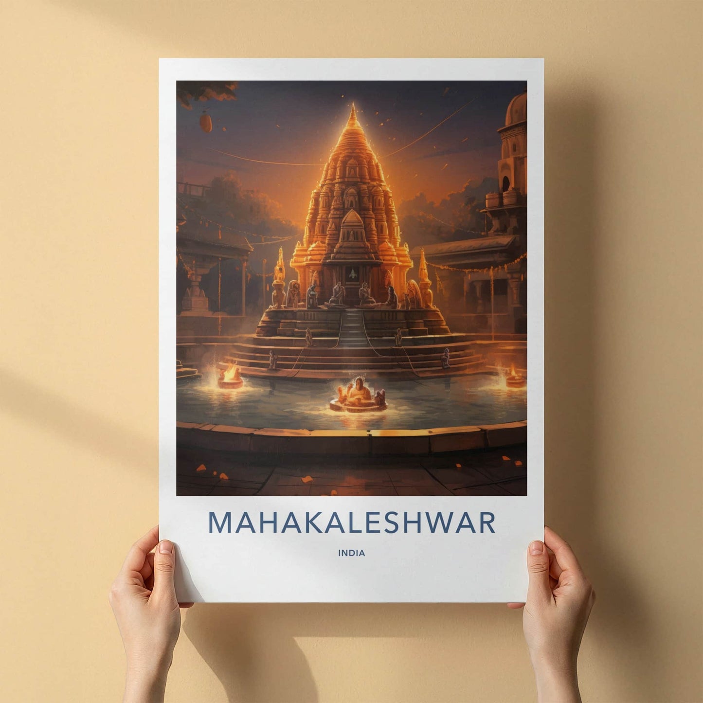 Mahakaleshwar Poster - India Travel Art - Madhya Pradesh Radiant Temple Complex Home Decor