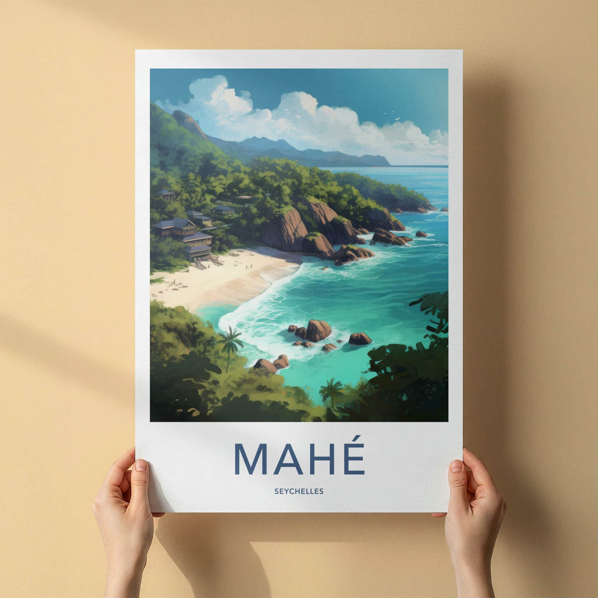 Mahe Poster - Seychelles Travel Art - Lush Coastal Retreat Home Decor