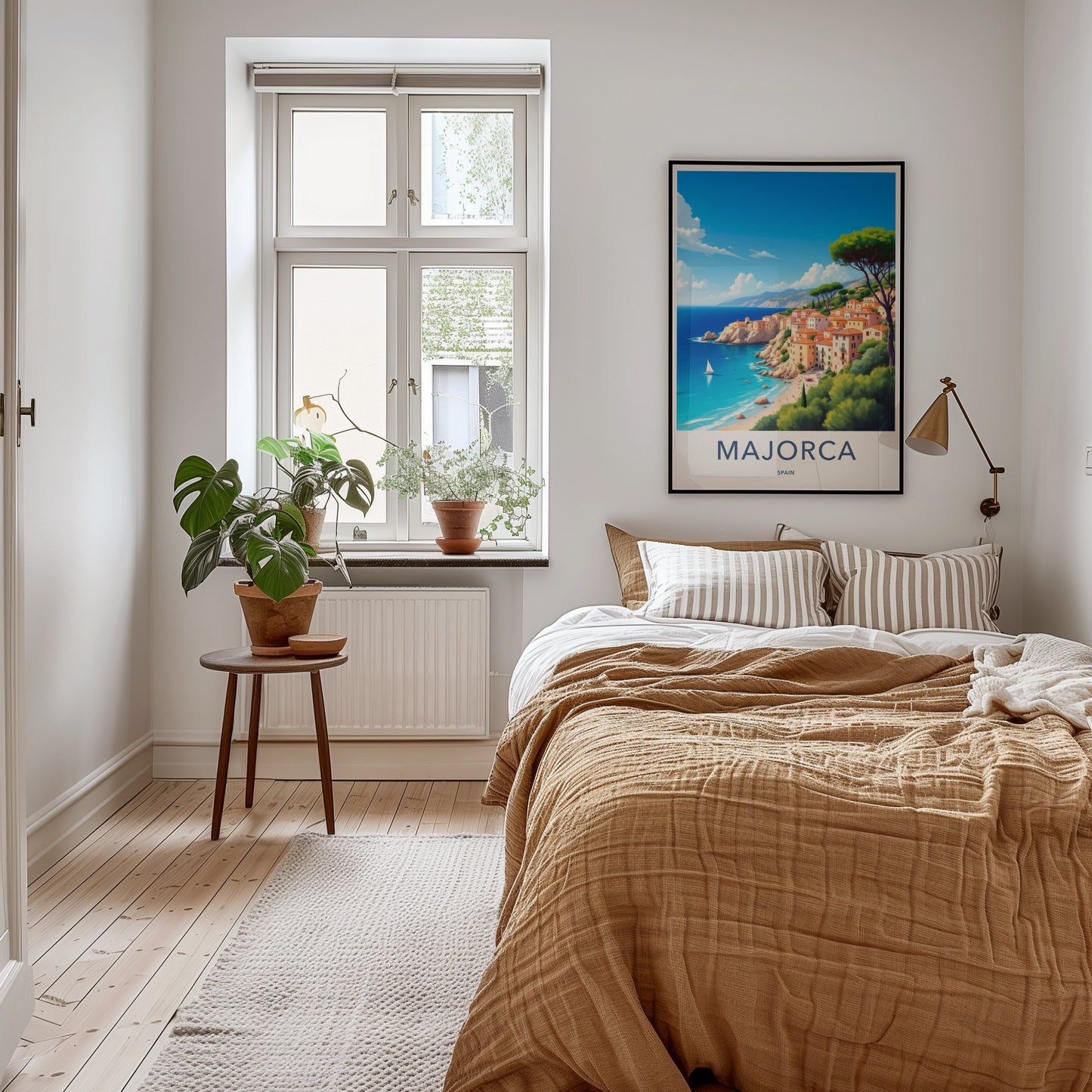 Majorca Poster - Spain Travel Art - Sunny Coastal Village Home Decor