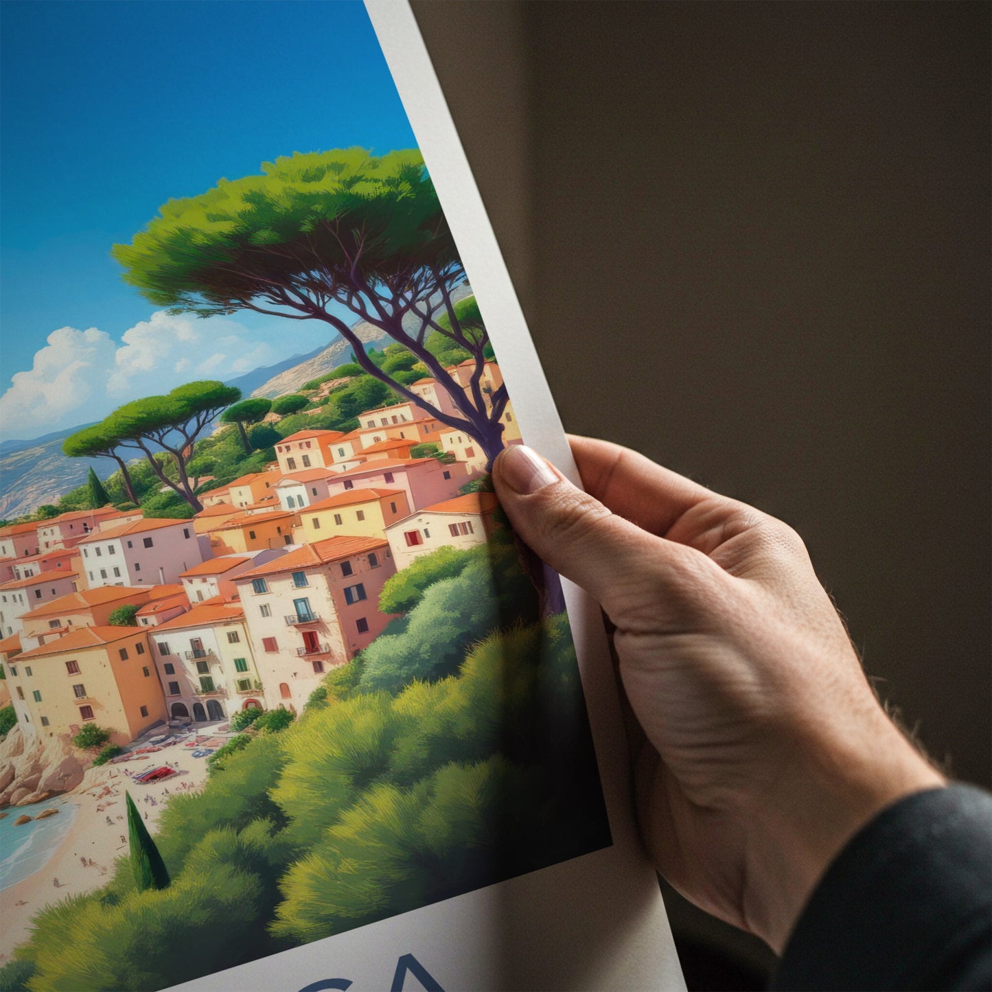 Majorca Poster - Spain Travel Art - Sunny Coastal Village Home Decor
