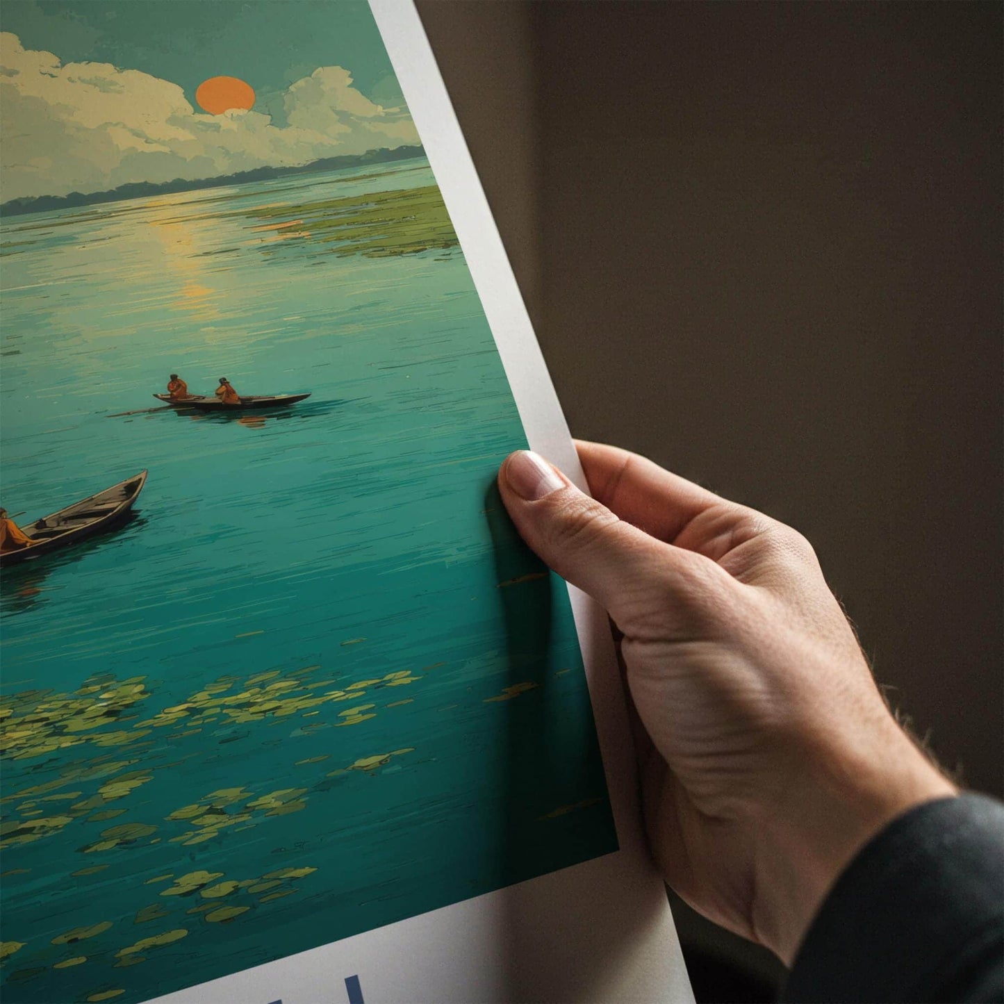 Majuli Poster - India Travel Art - Assam Golden Sunset Wall Decor