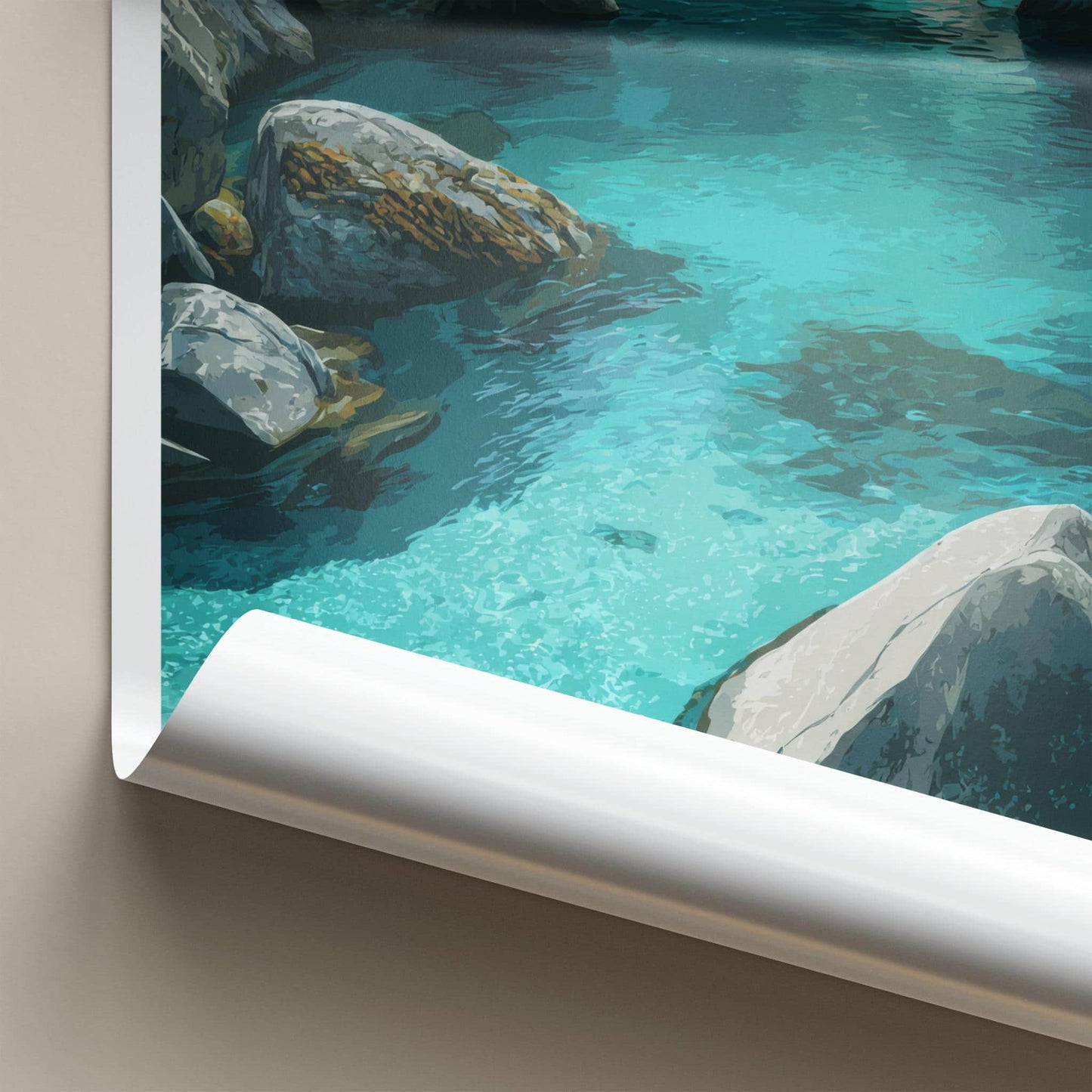 Makarora Poster - New Zealand Travel Art - Clear River Rocks Home Decor