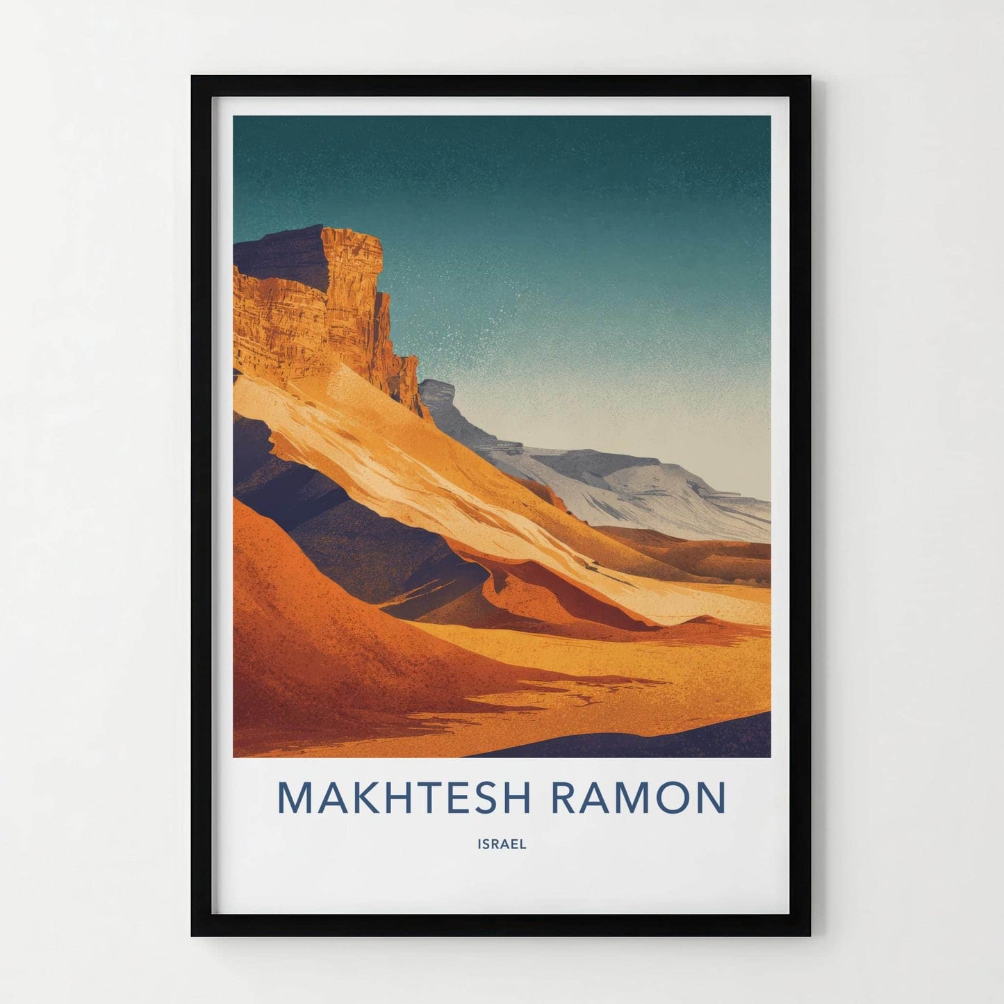 Makhtesh Ramon Poster - Israel Travel Art - Desert Crater Landscape Gallery Art