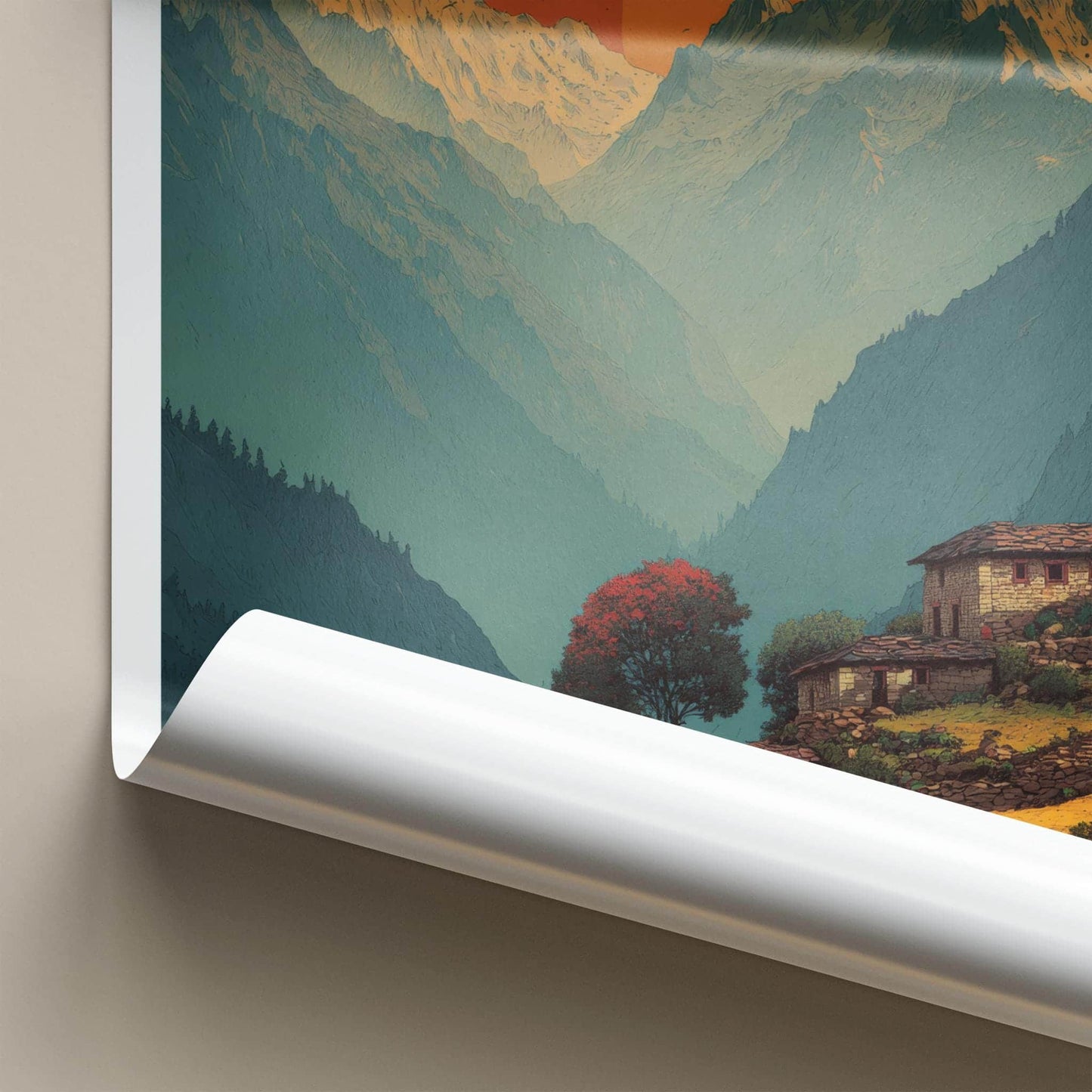 Malana Poster - India Travel Art - Himachal Mountain Village Home Decor