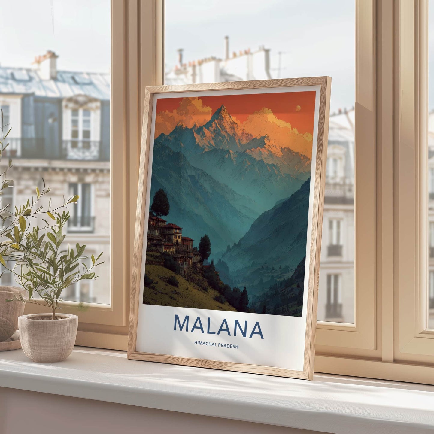 Malana Poster - India Travel Art - Mountain Village Himachal Pradesh Home Decor