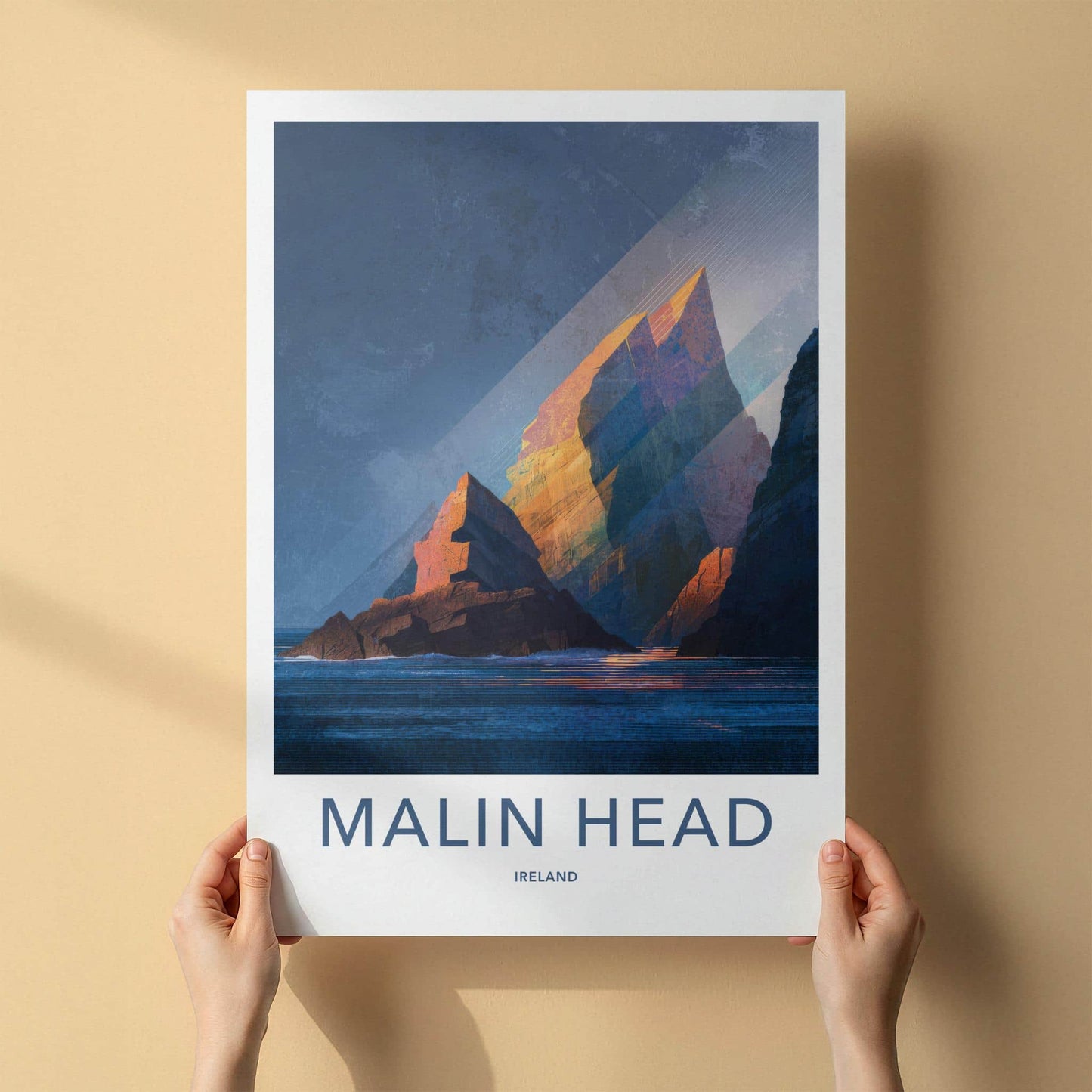 Malin Head Poster - Ireland Travel Art - Ocean Rock Structures Home Decor