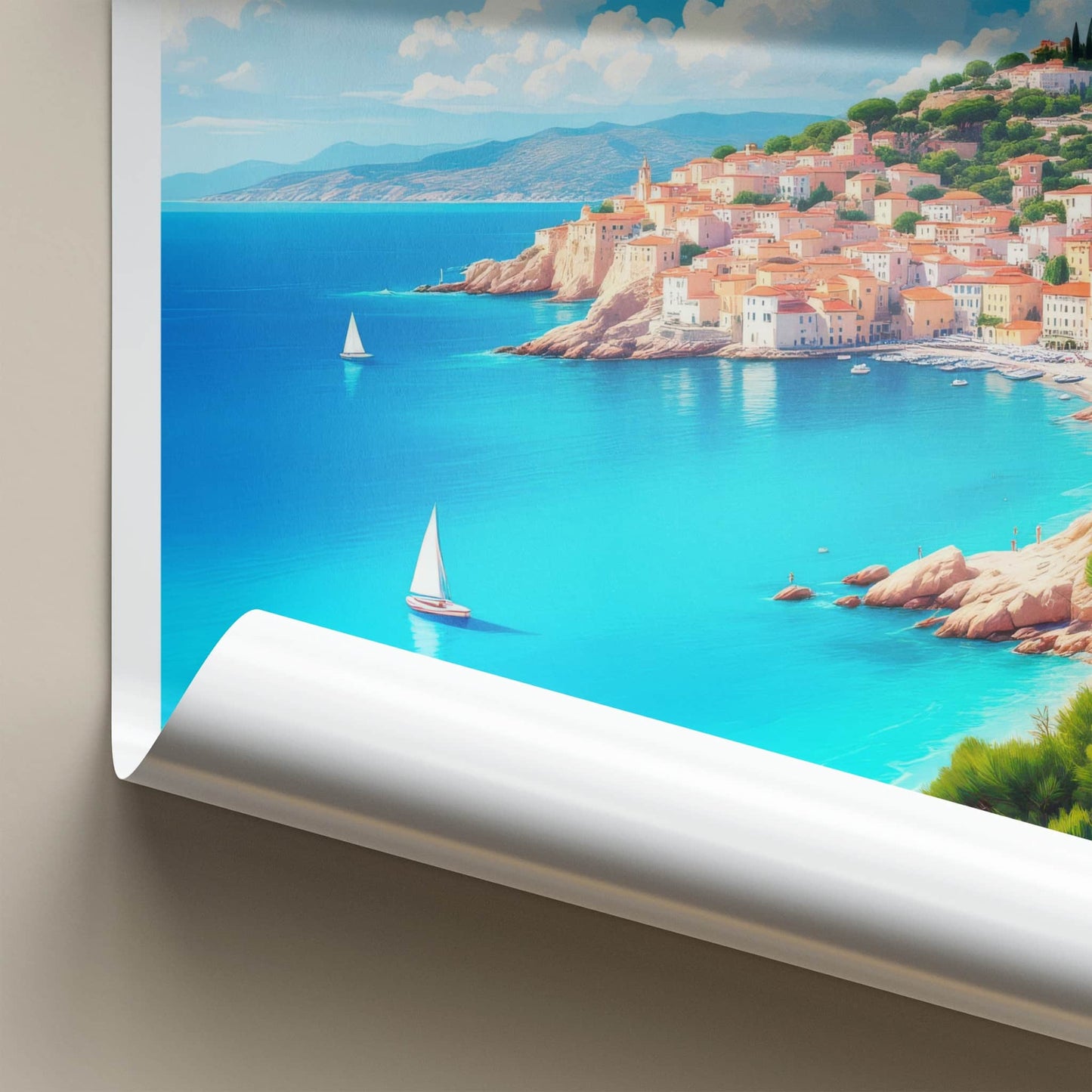 Mallorca Poster - Spain Travel Art - Sunny Mediterranean Village Home Decor