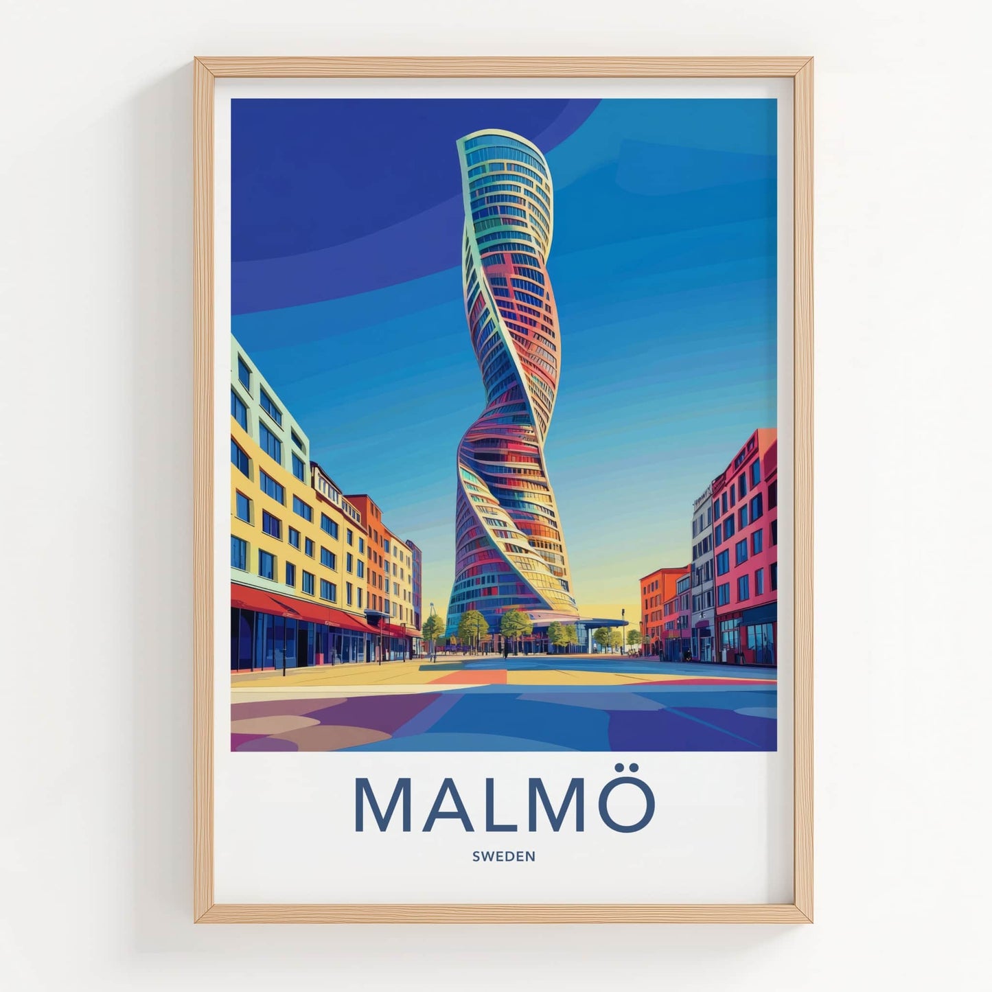 Malmo Poster - Sweden Travel Art - Turning Torso Building Wall Decor