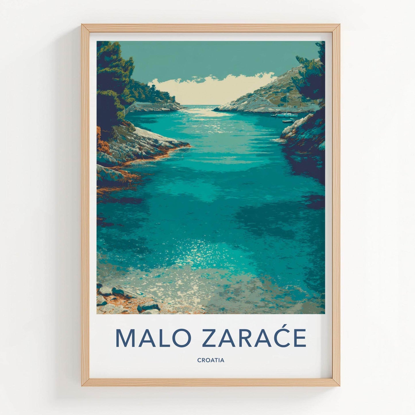 Malo Zarace Poster - Croatia Travel Art - Coastal Cove Boats Wall Decor