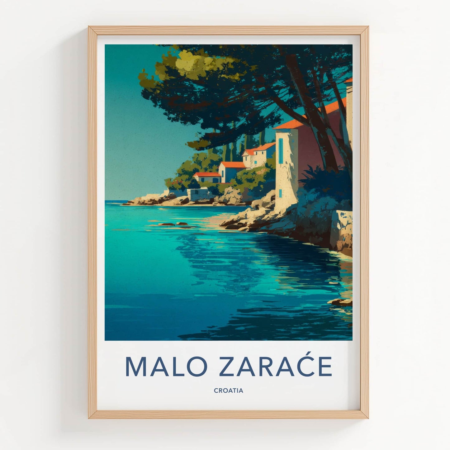 Malo Zarace Poster - Croatia Travel Art - Seaside Village Cove Wall Decor