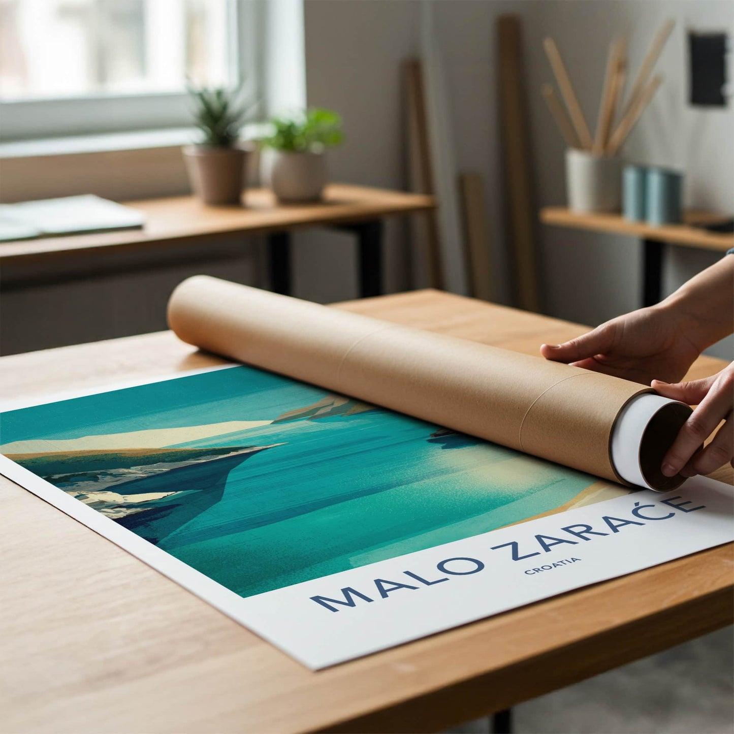 Malo Zarace Poster - Croatia Travel Art - Serene Blue Waters Home Decor