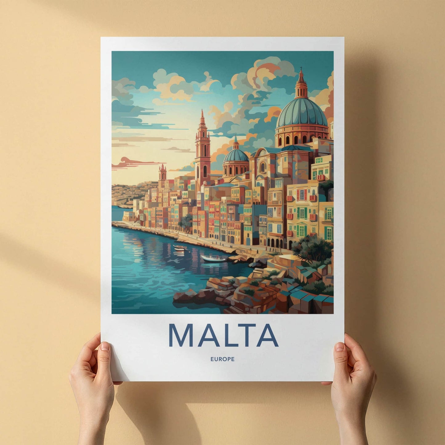 Malta Poster - Malta Framed Print - Coastal City Domes Gallery Art