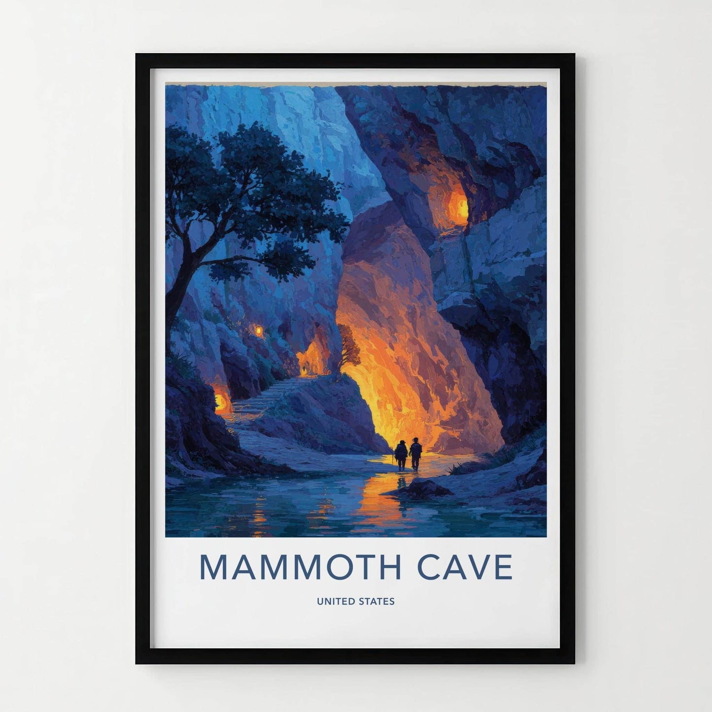 Mammoth Cave Poster - Kentucky Travel Art - Glowing Cave Passage Home Decor