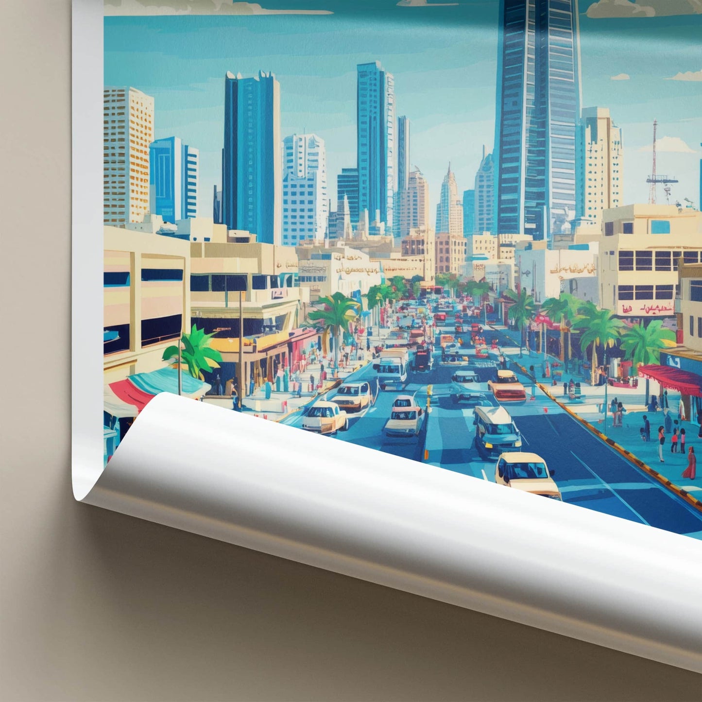 Manama Poster - Bahrain Art Print - Modern City Street Home Decor
