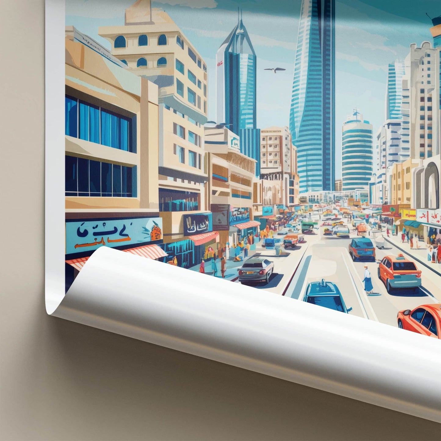 Manama Poster - Bahrain Travel Art - Vibrant City Street Home Decor