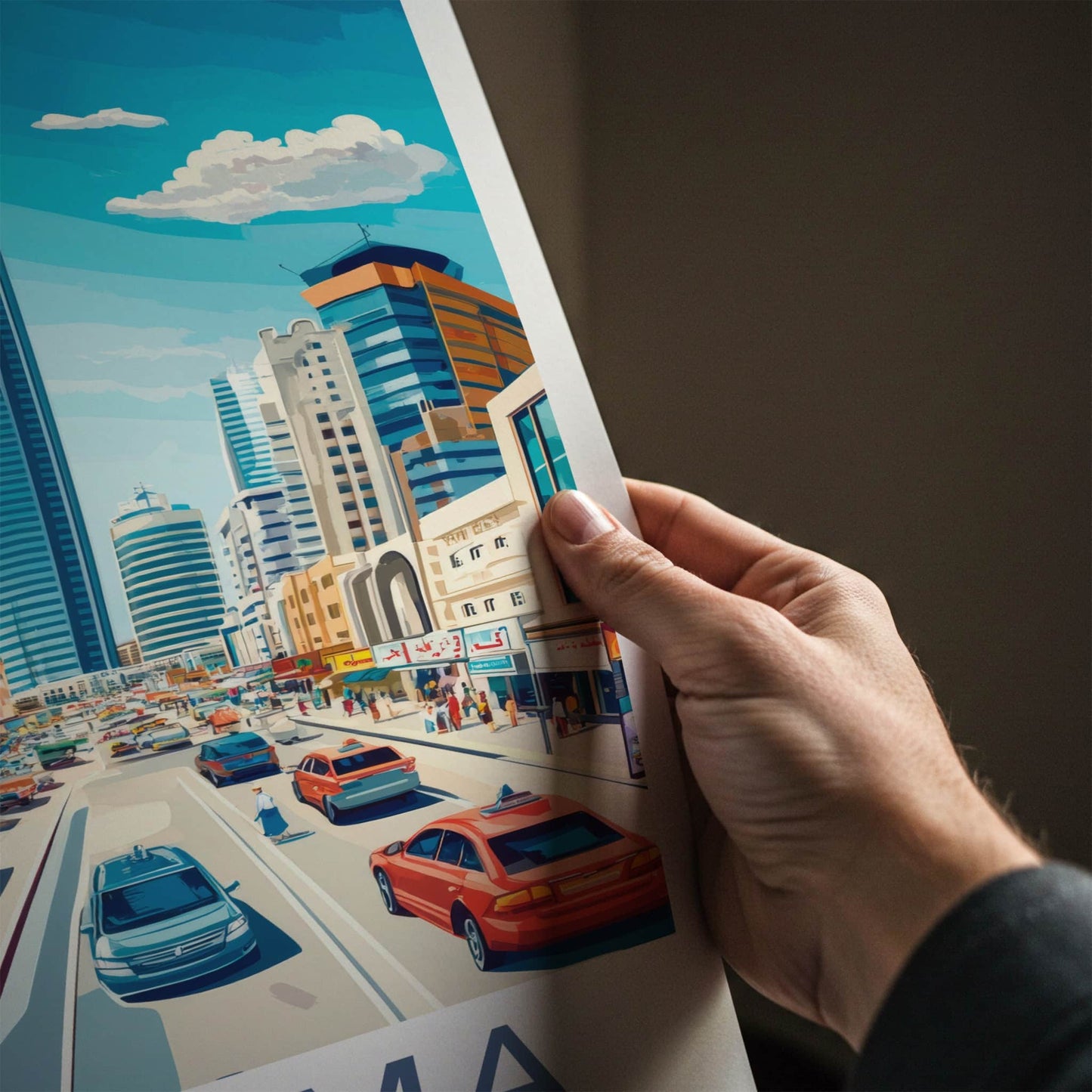 Manama Poster - Bahrain Travel Art - Vibrant City Street Home Decor