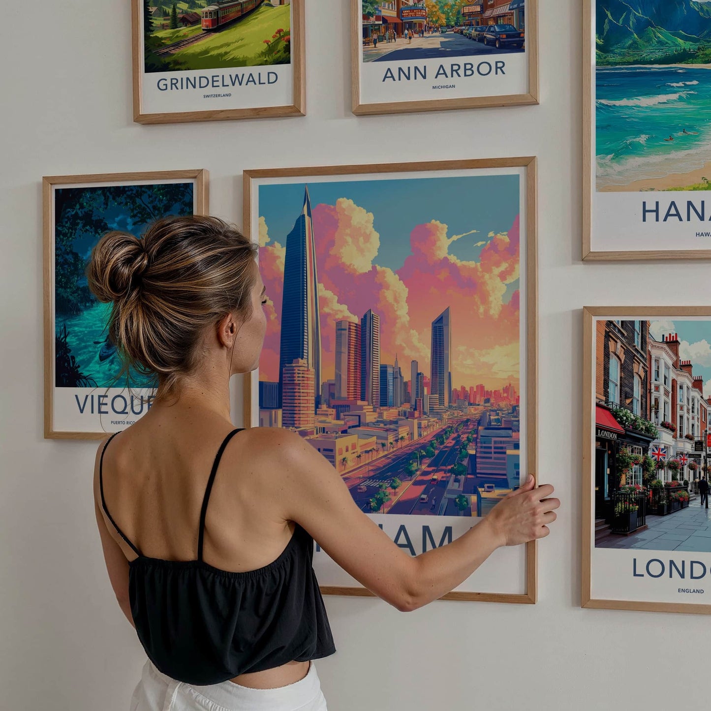 Manama Poster - Bahrain Travel Print - Vibrant City Sunset Home Decor