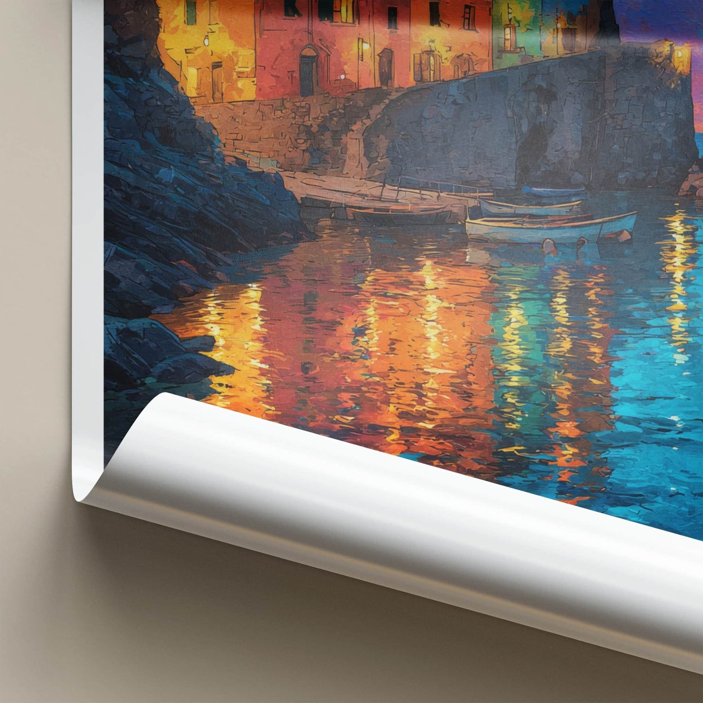 Manarola Poster Italy Vibrant Coastal Village Wall Decor